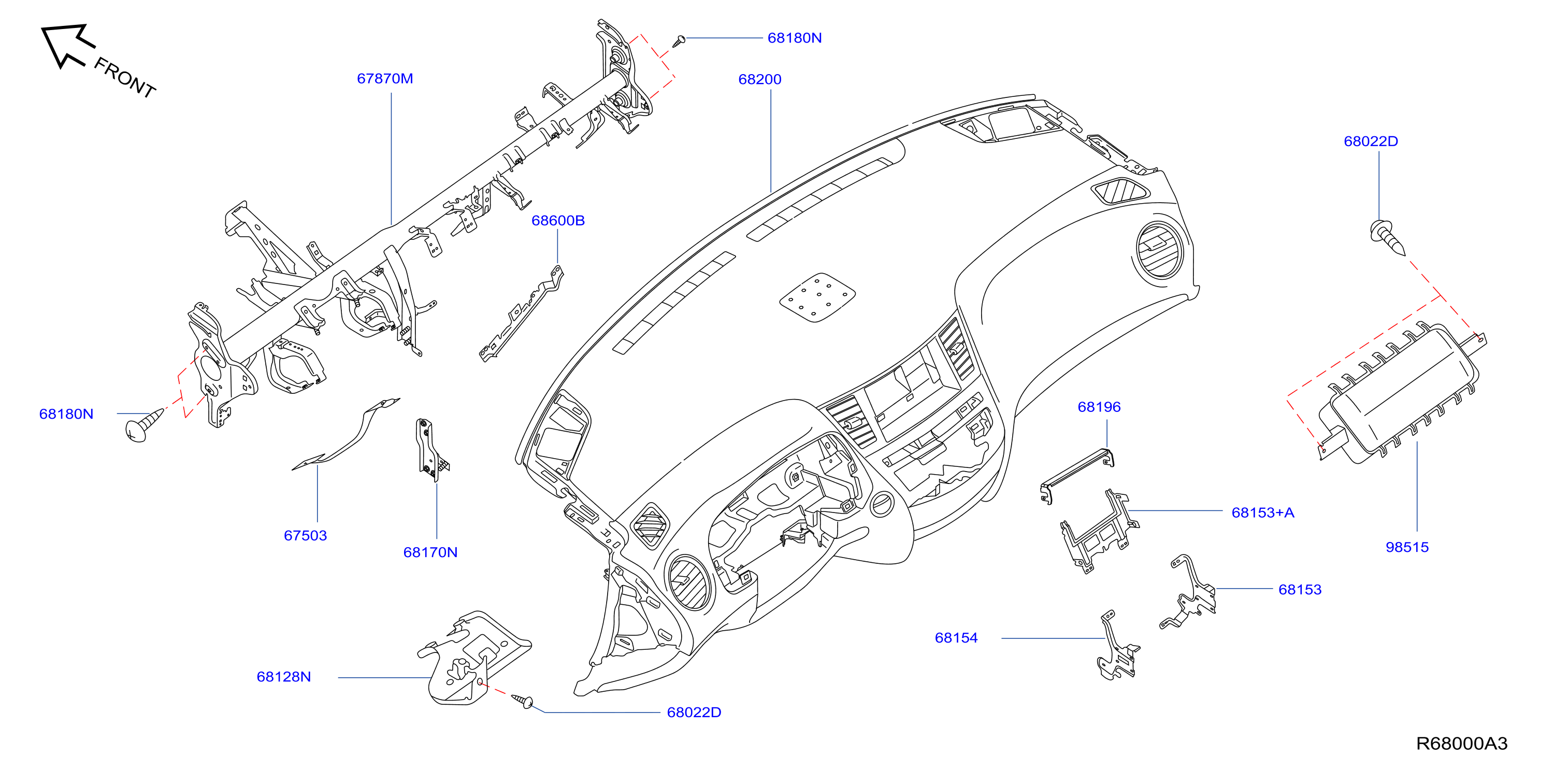 Instrument Panel Pad Cluster Lid Inst Fitting