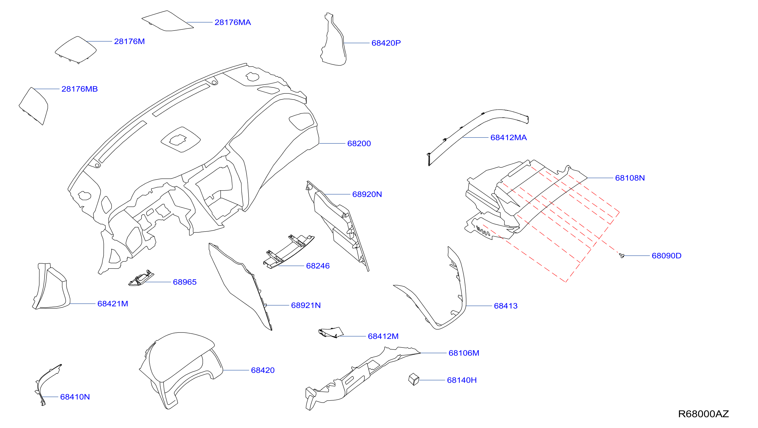 Instrument Panel Pad Cluster Lid Inst Fitting