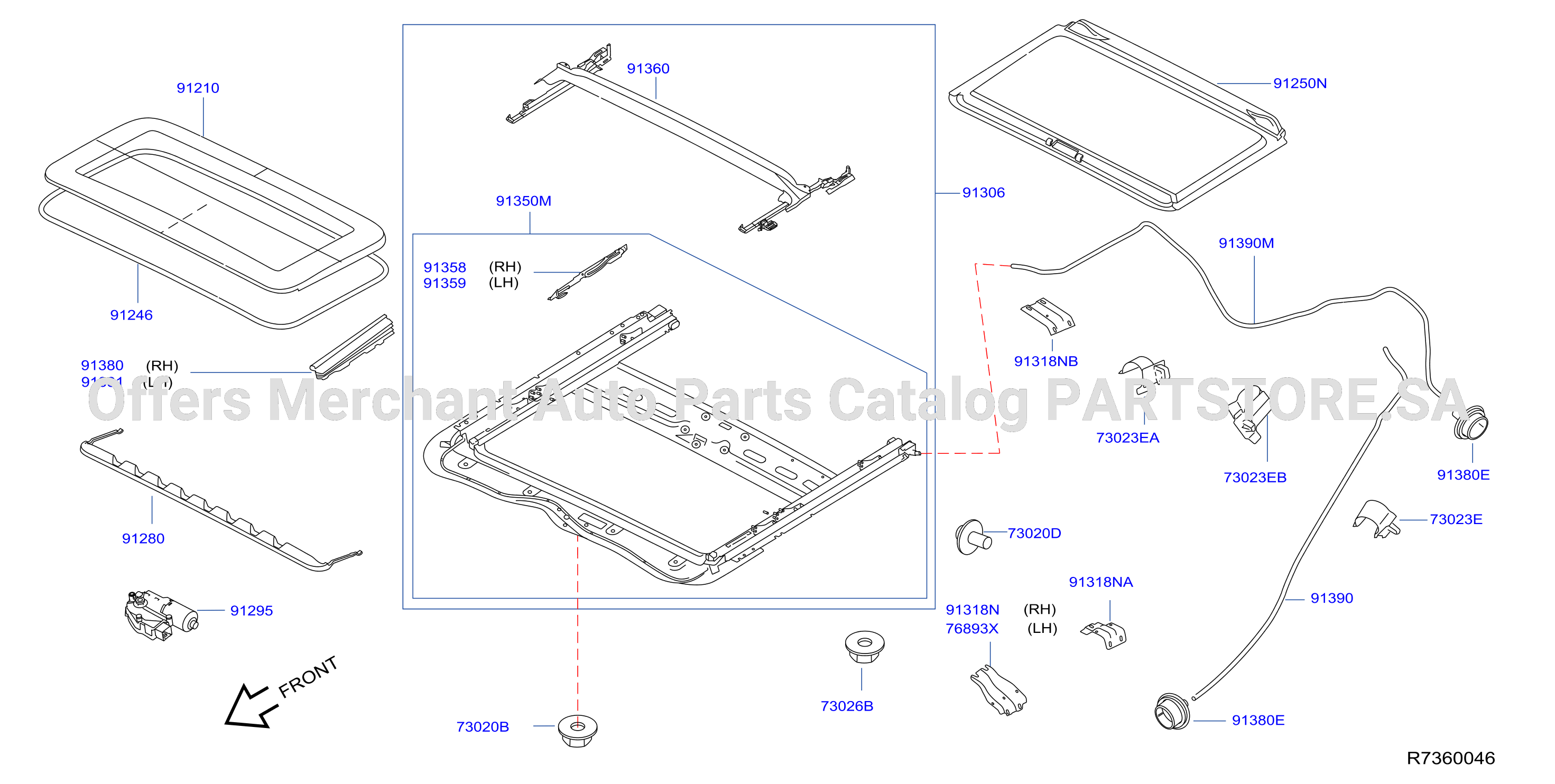 Sun Roof Parts Std Sunroof