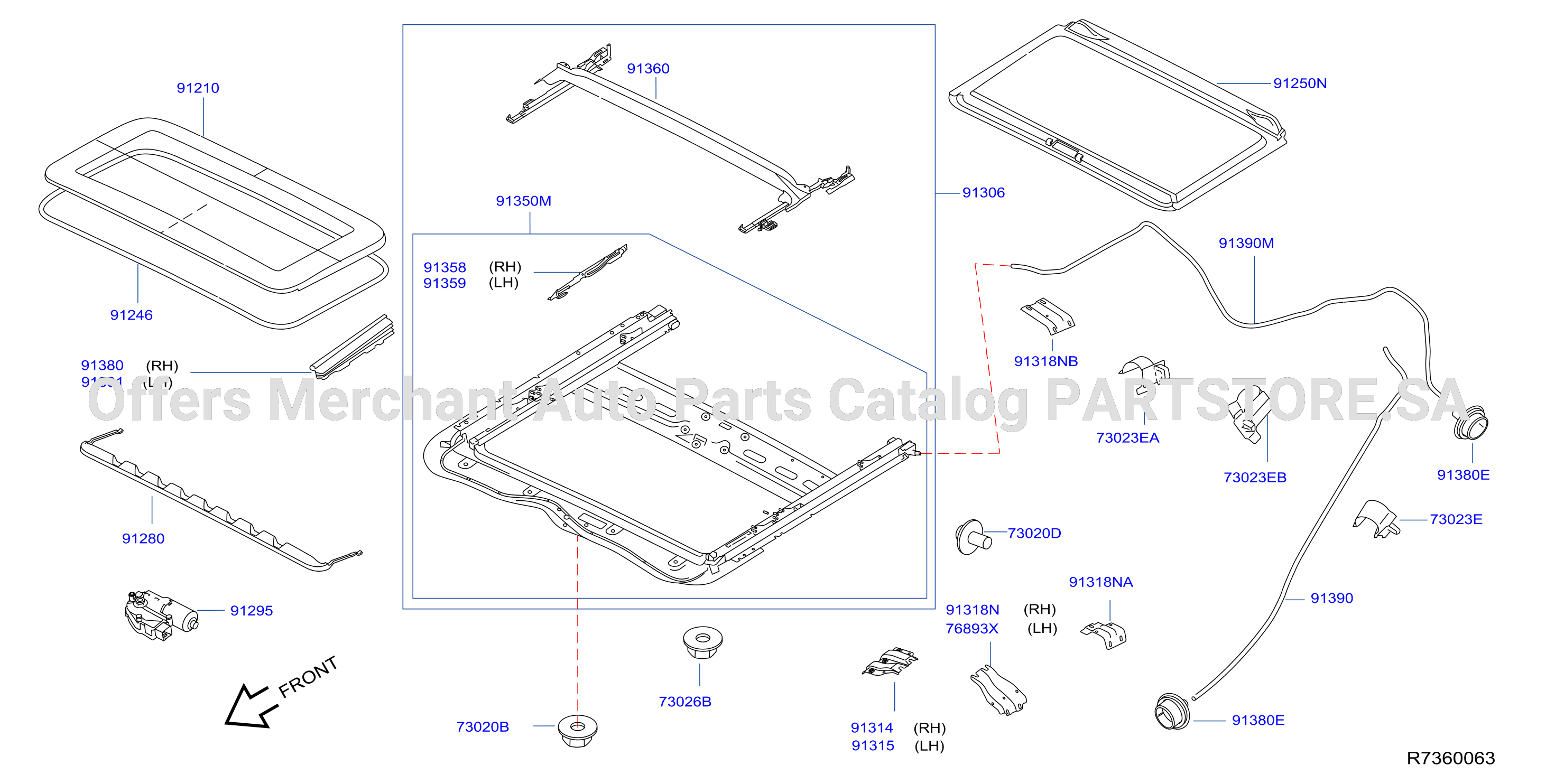 Sun Roof Parts Std Sunroof