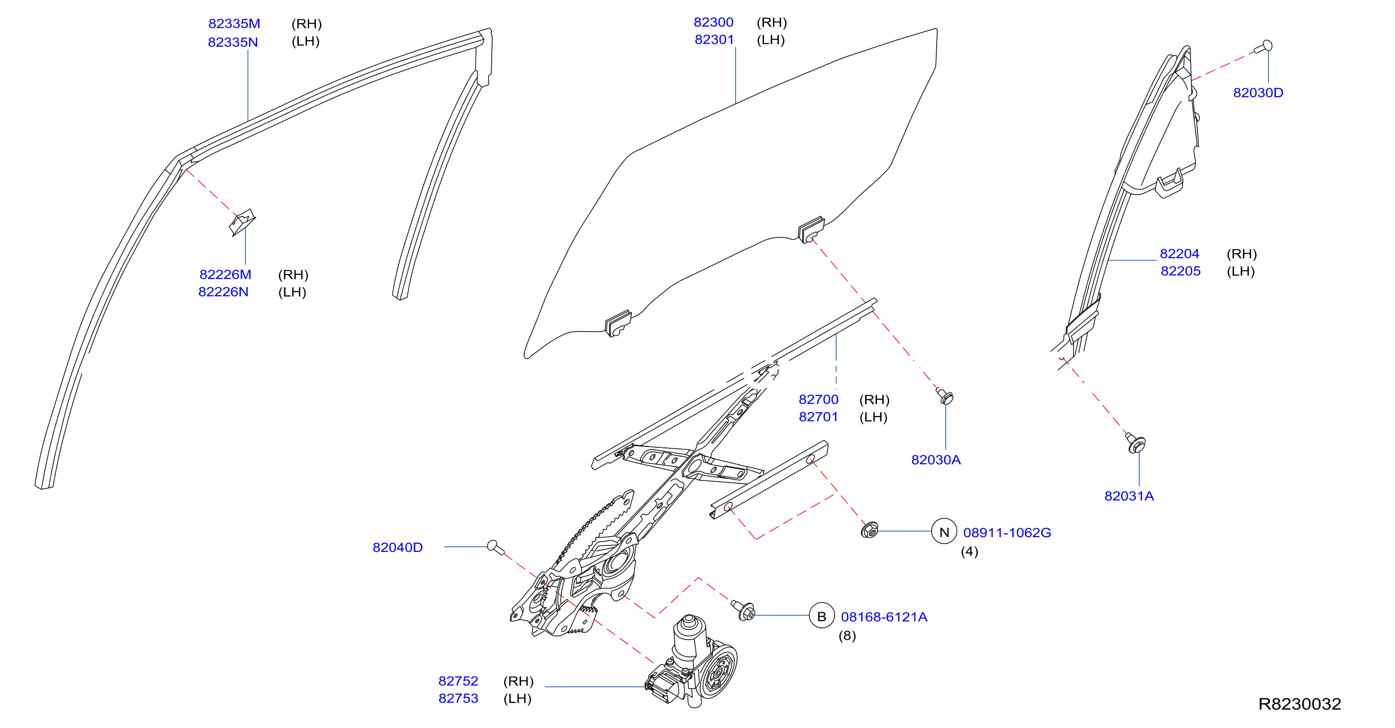 Rear Door Window Regulator Rear Door Window Regulator