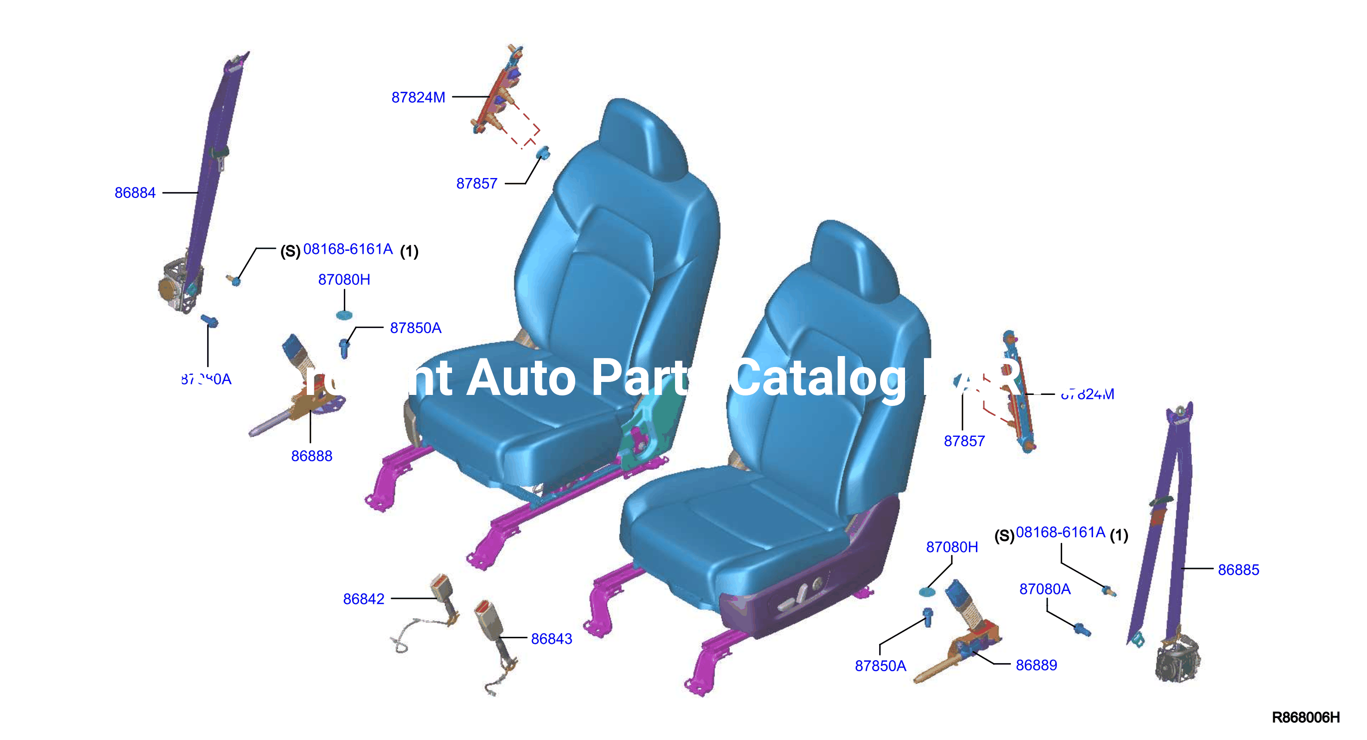 Front Seat Belt Front Row Belt
