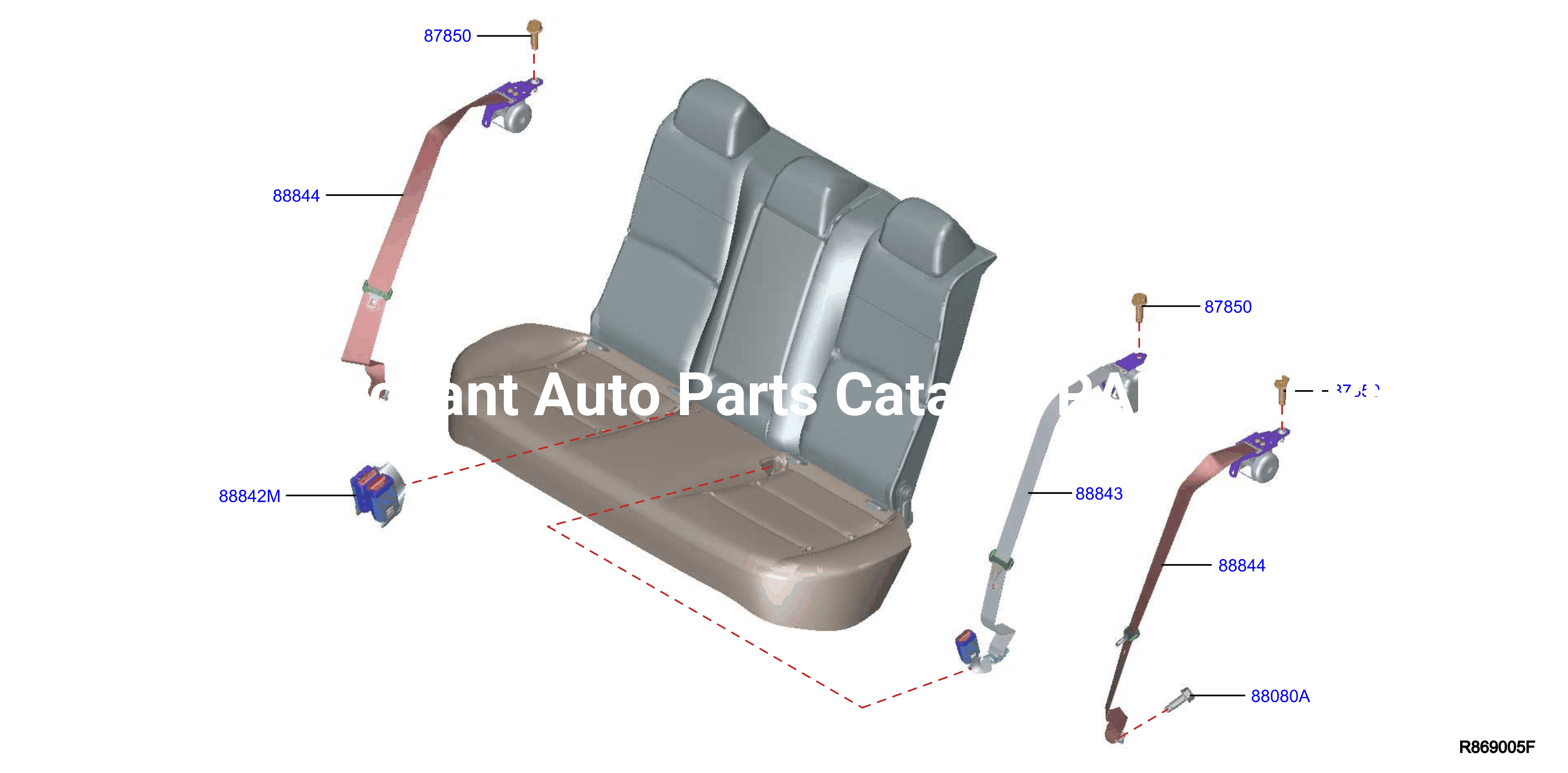 Rear Seat Belt Elr 3Pt W / O Rr Preten
