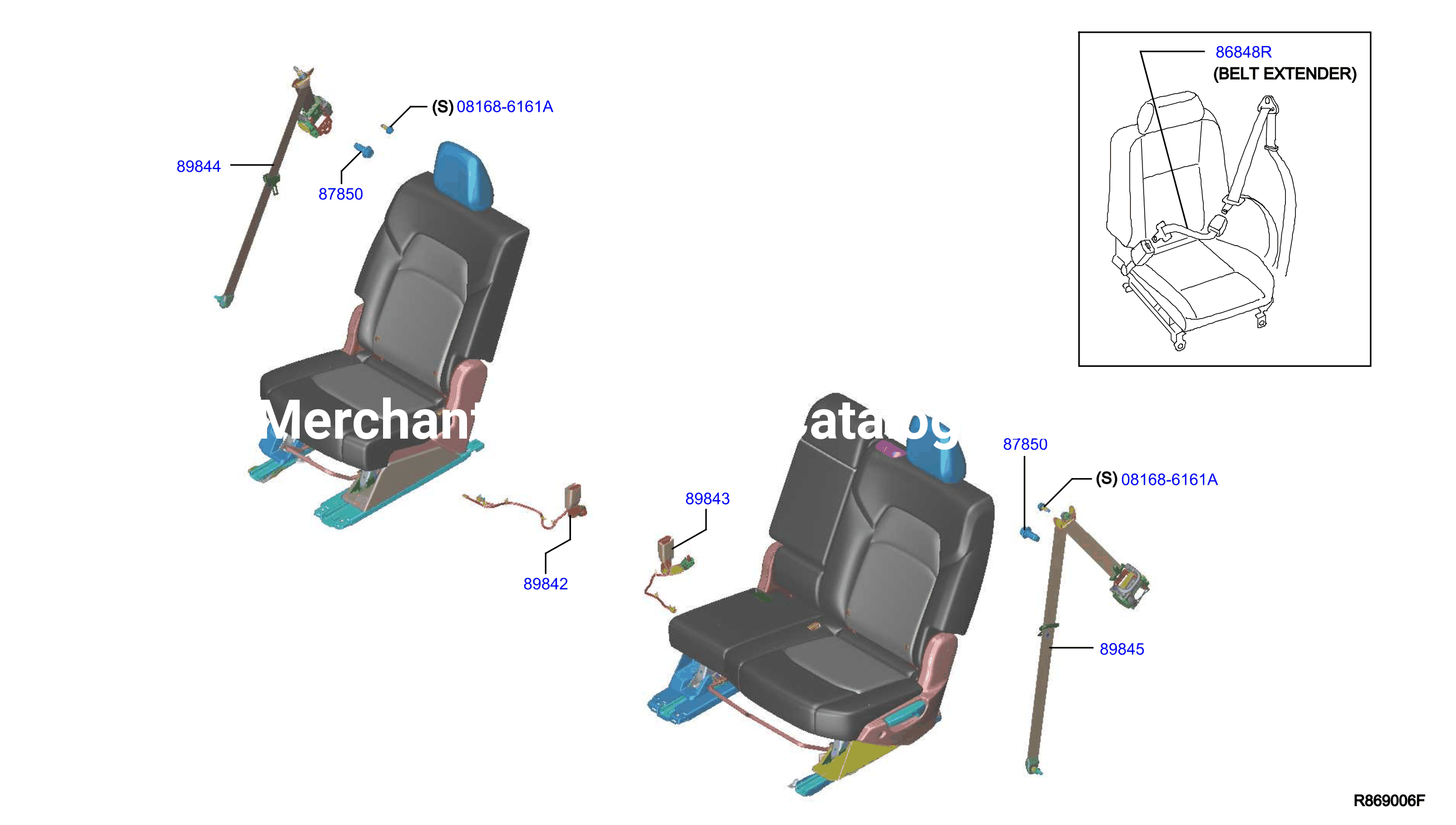 Rear Seat Belt 3Rd Row Belt