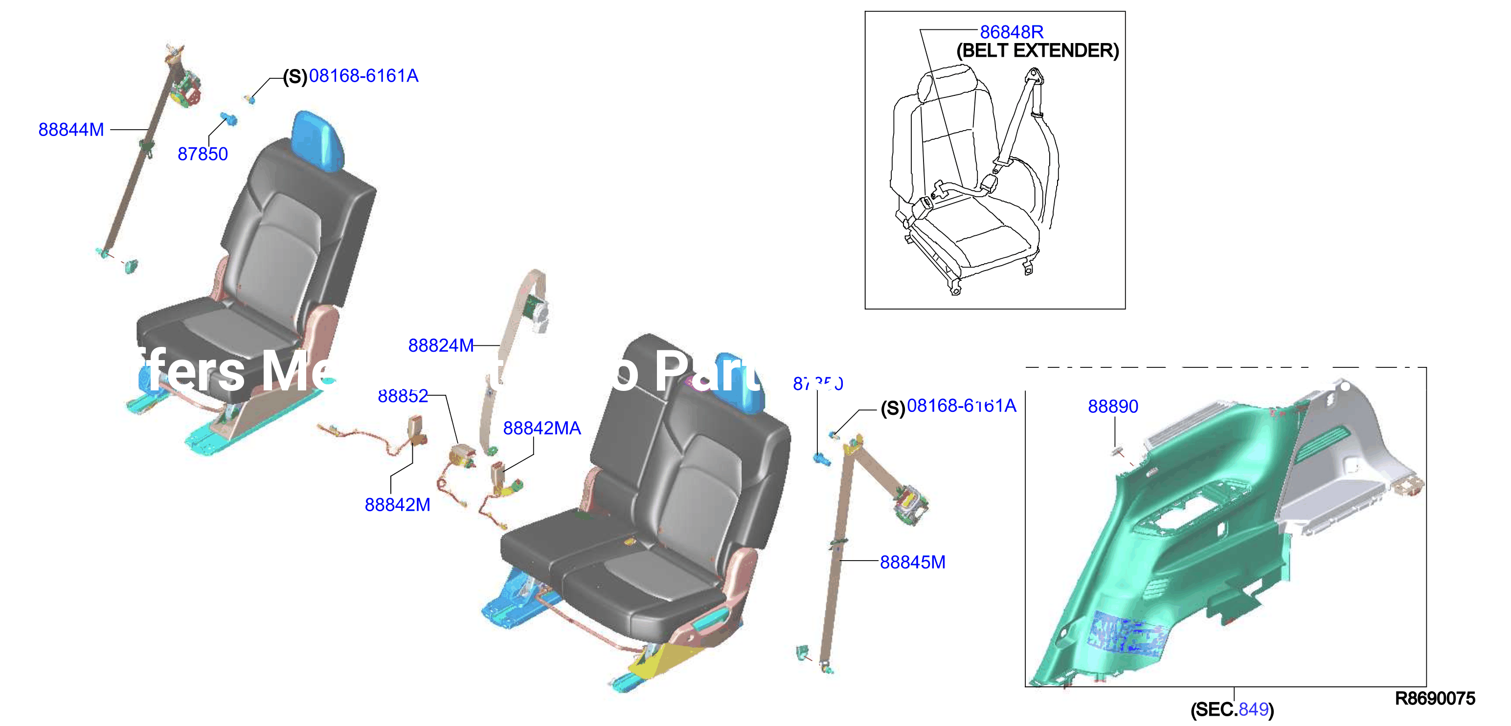 Rear Seat Belt Rear Belt Capt