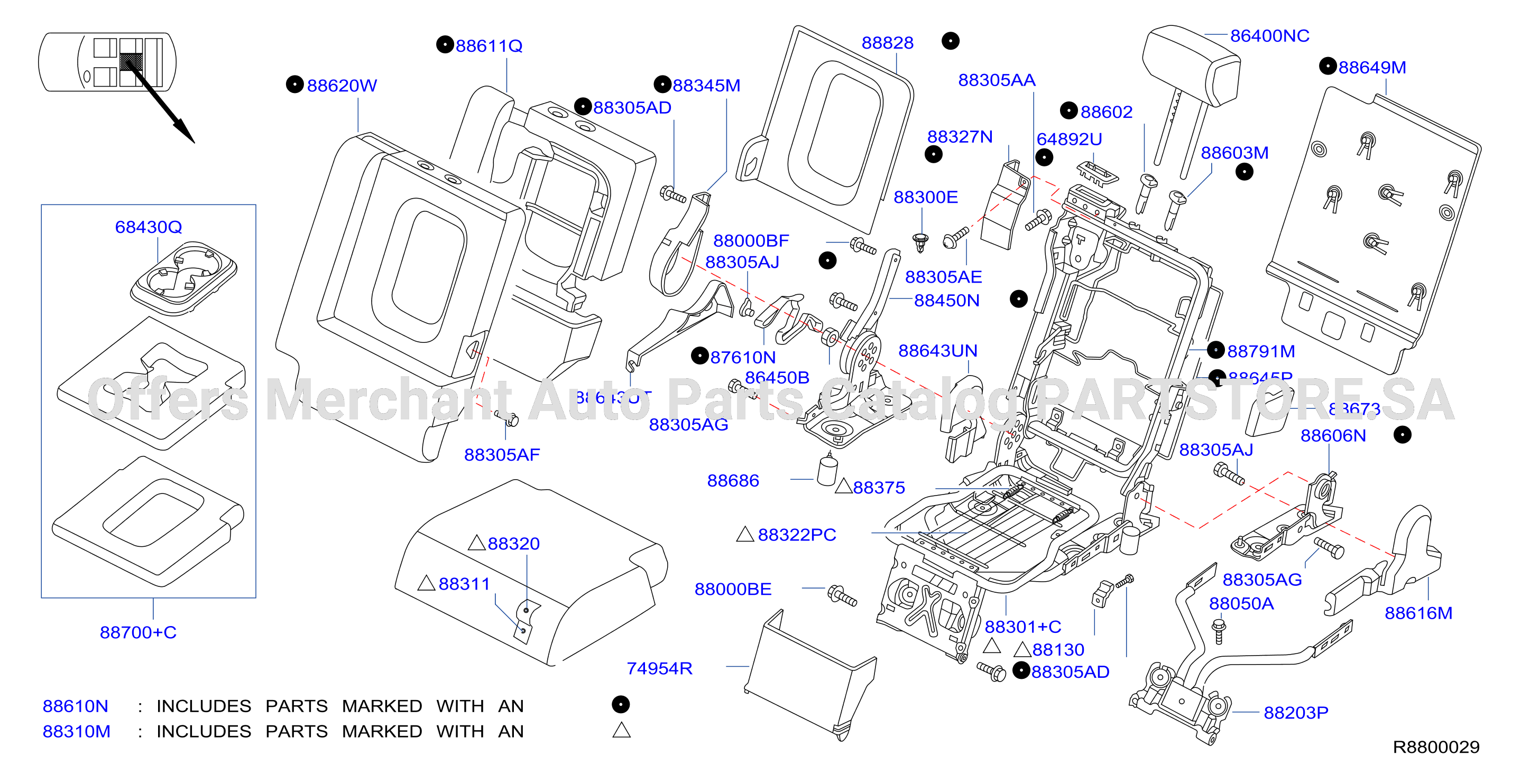 Rear Seat 2Nd Row Ctr Seat