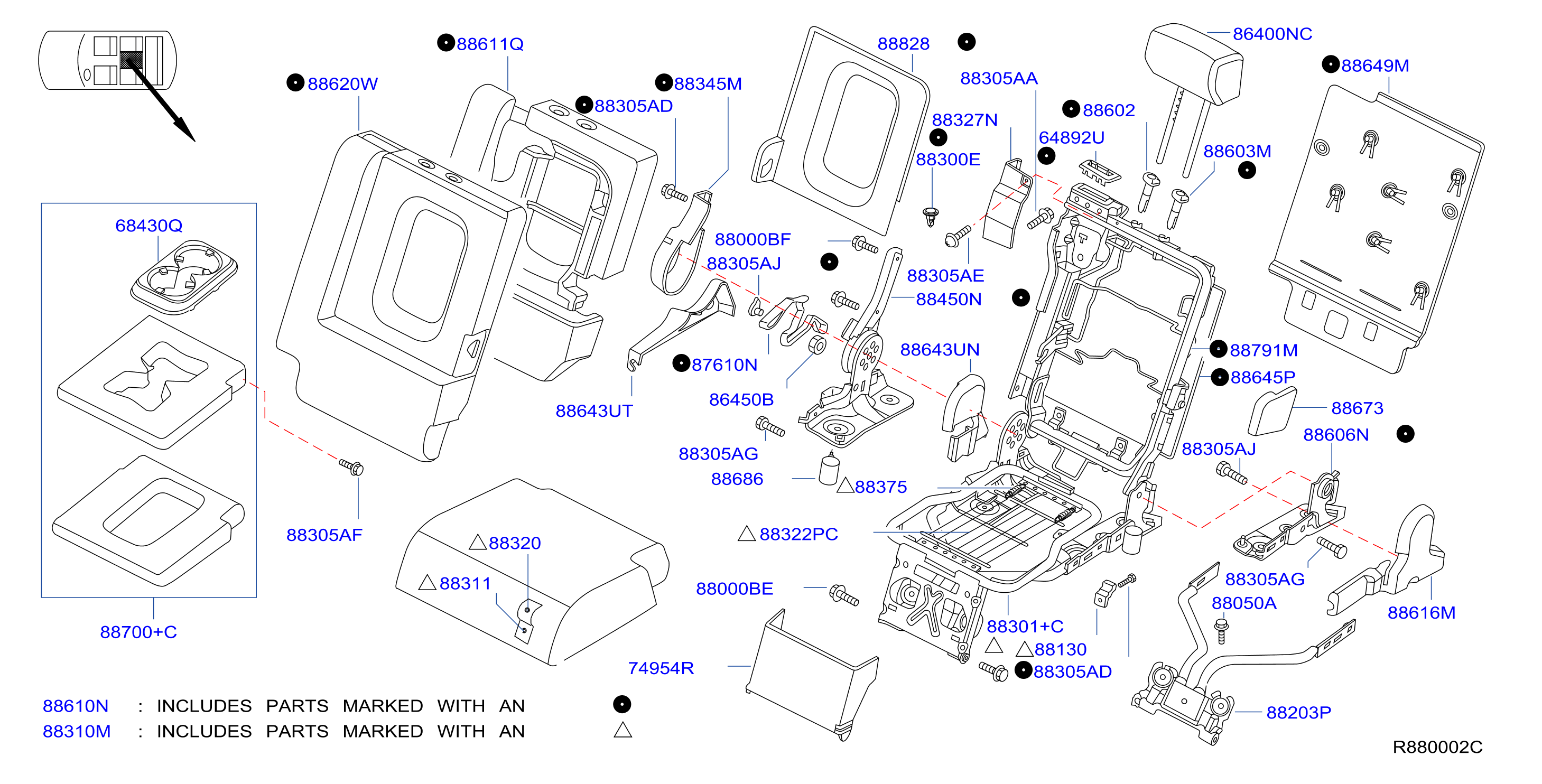Rear Seat 2Nd Row Ctr