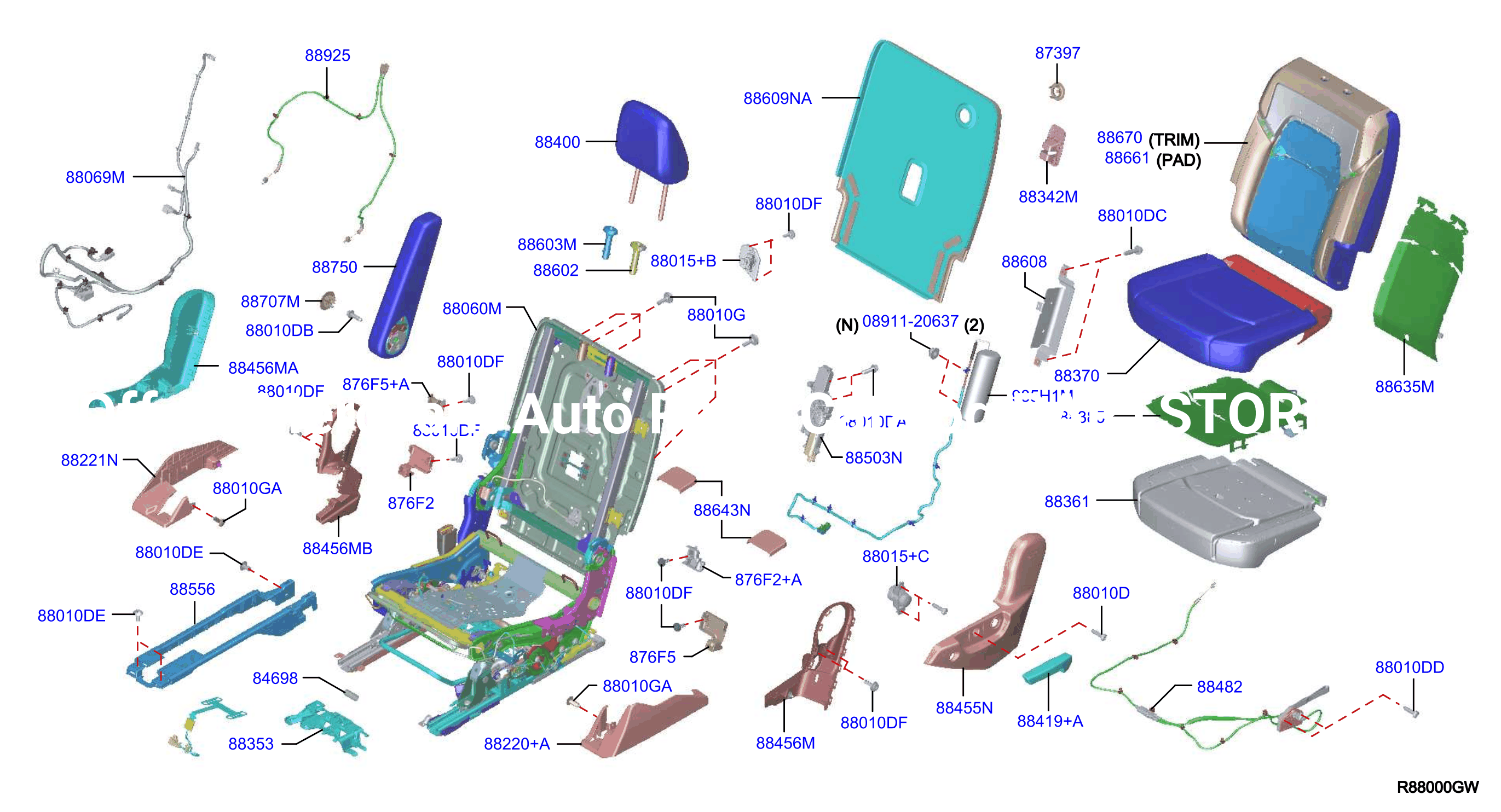 Rear Seat Lh Capt