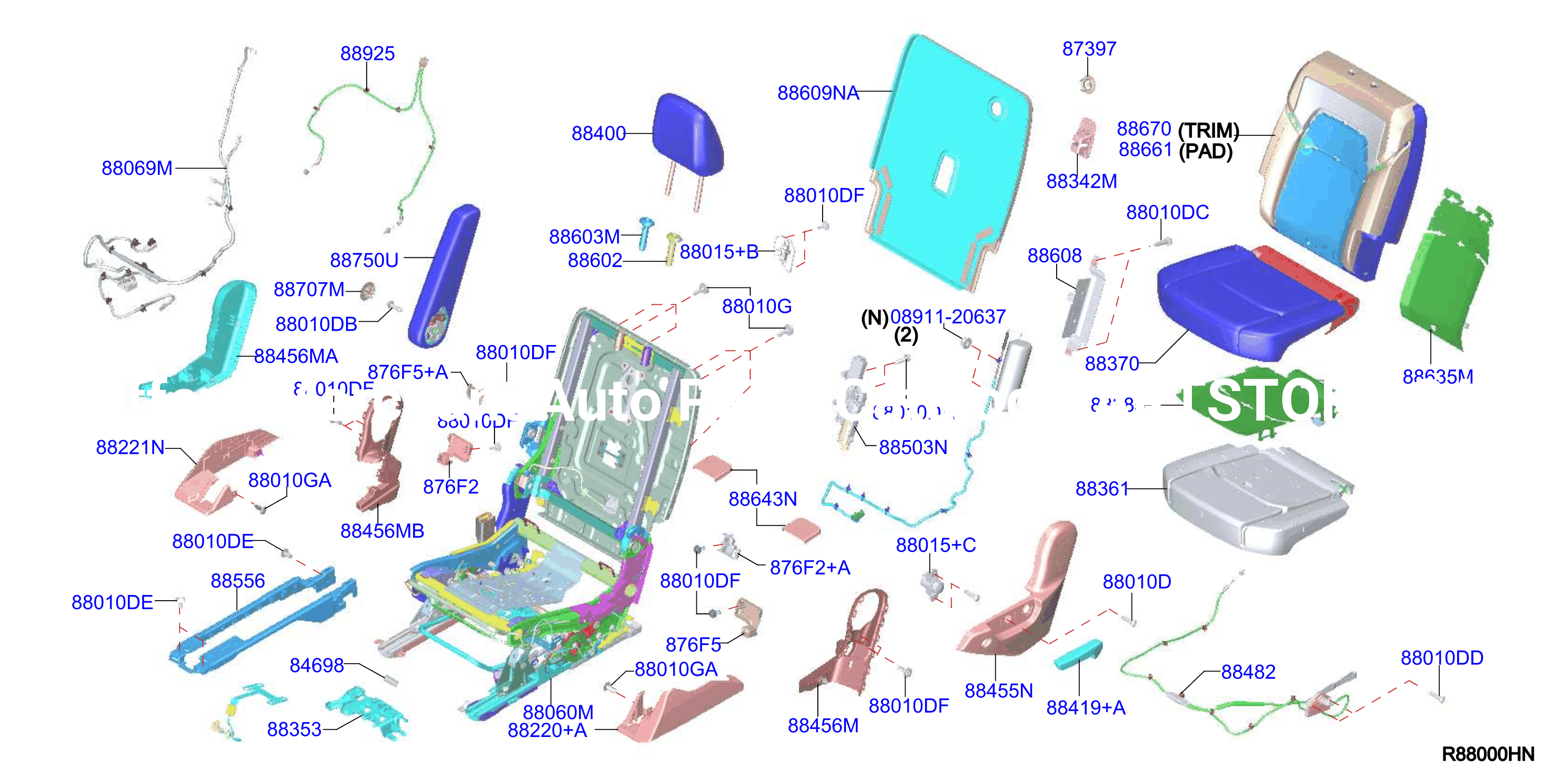Rear Seat Lh Capt