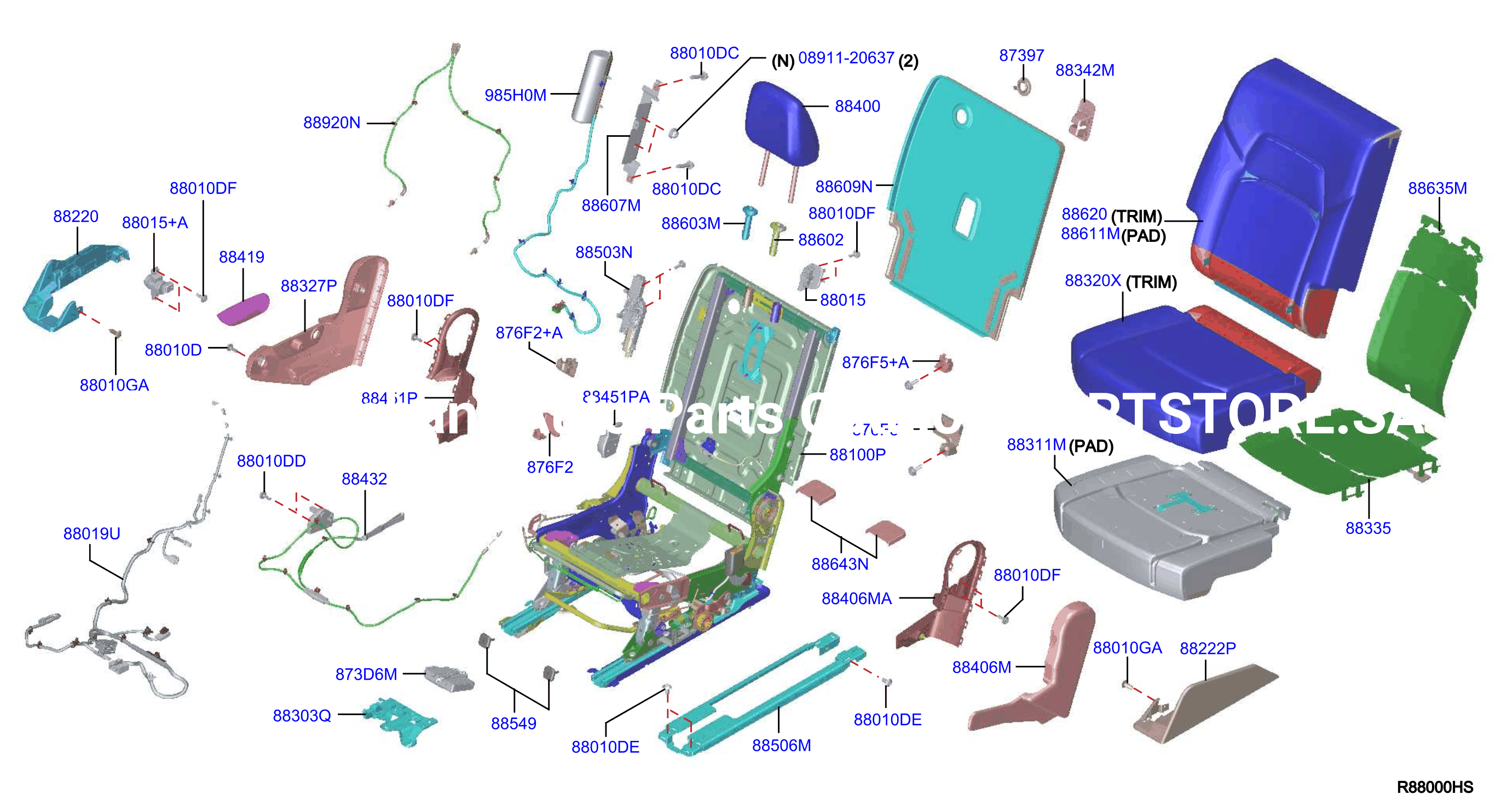 Rear Seat 40 Percent Rh