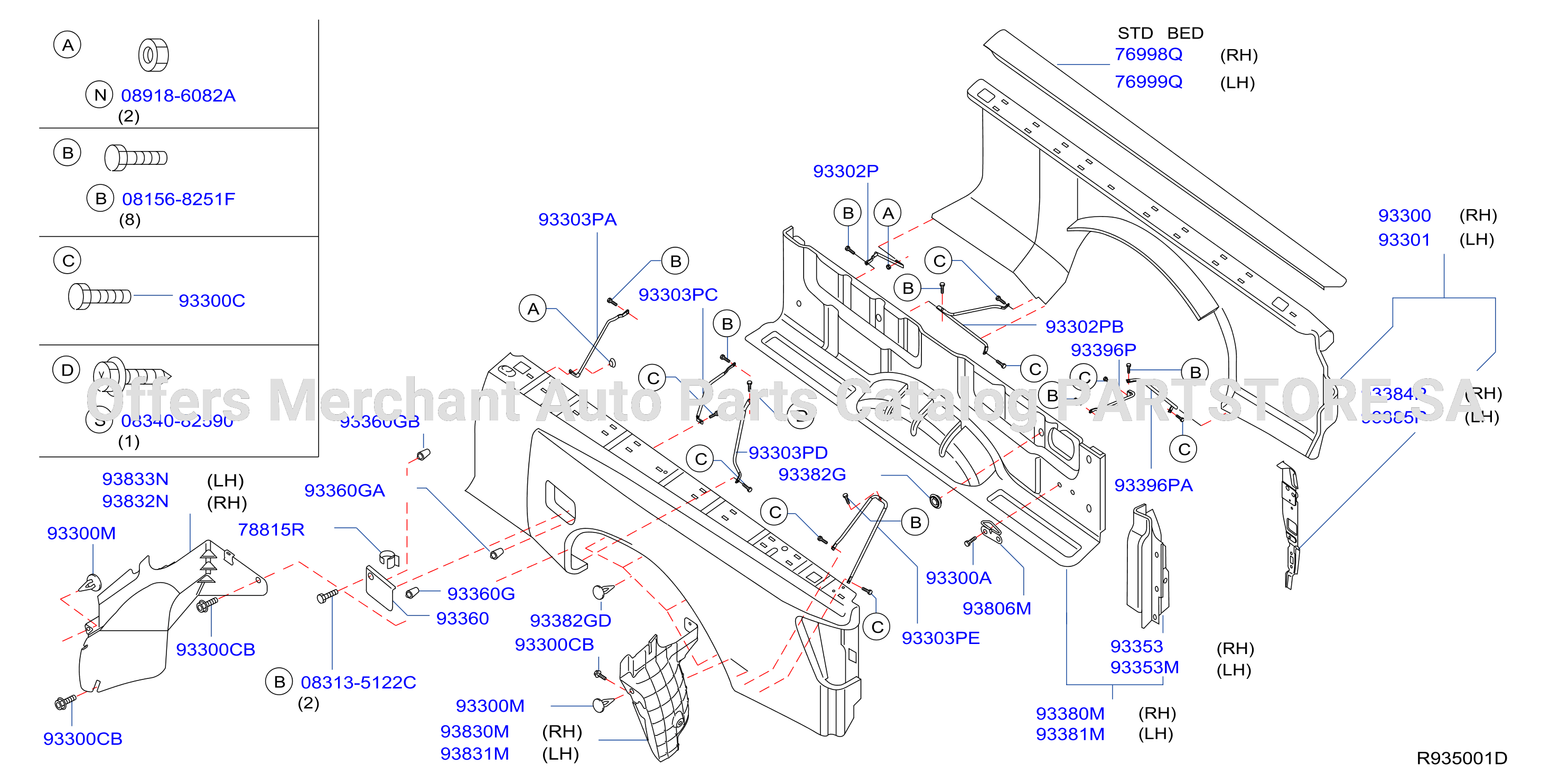 Rear Body Side Gate Fitting Std Bed Rear B Side Gate Fitting