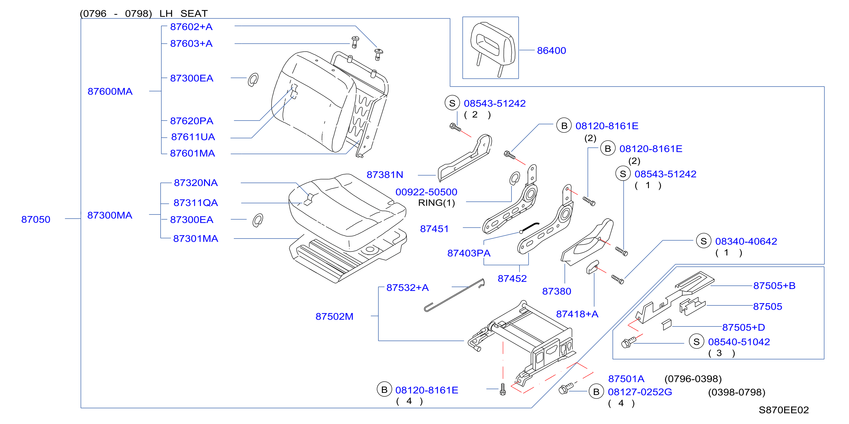 Front Seat 0796 0798 Lh Seat