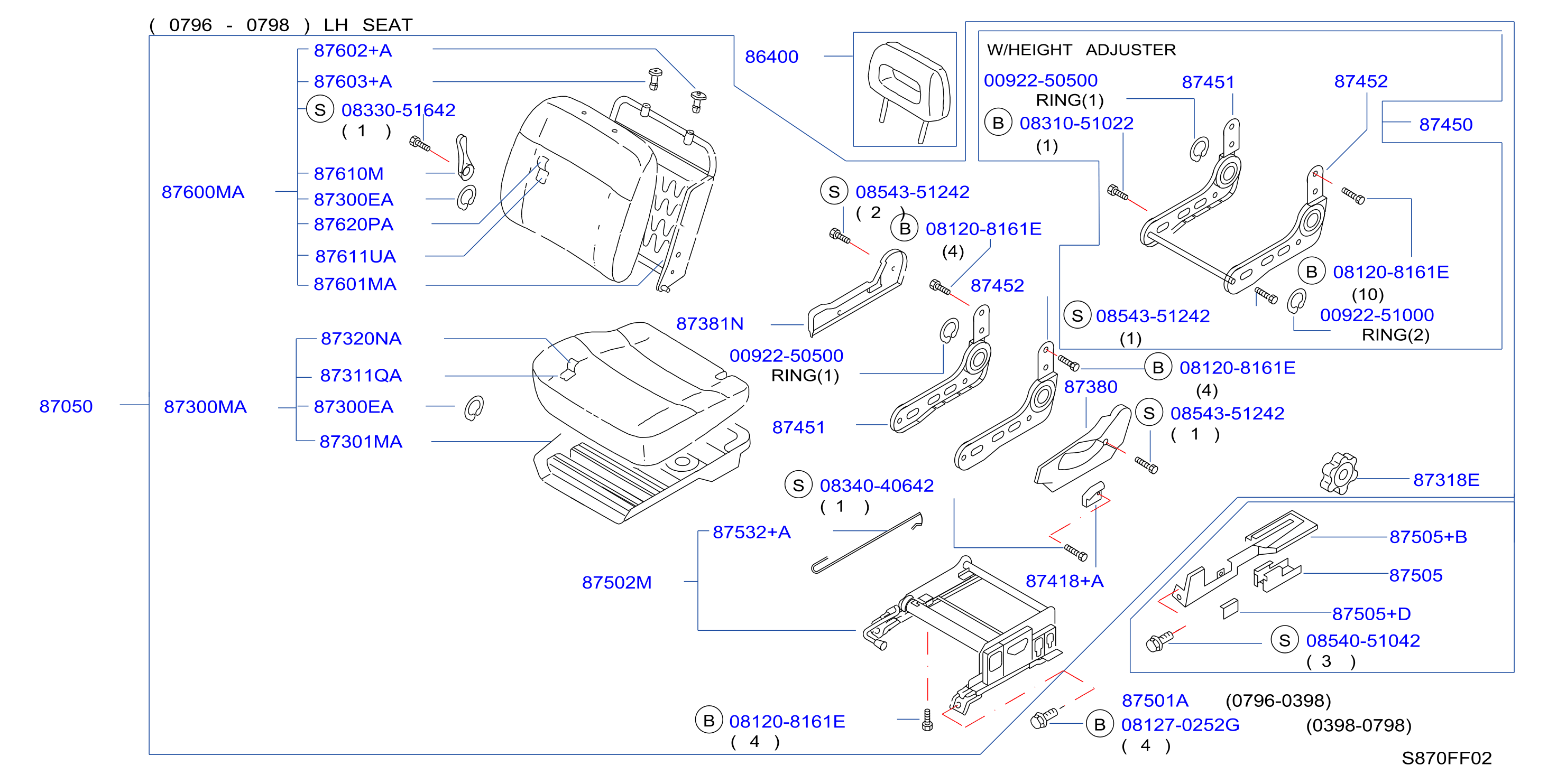 Front Seat 0796 0798 Lh Seat