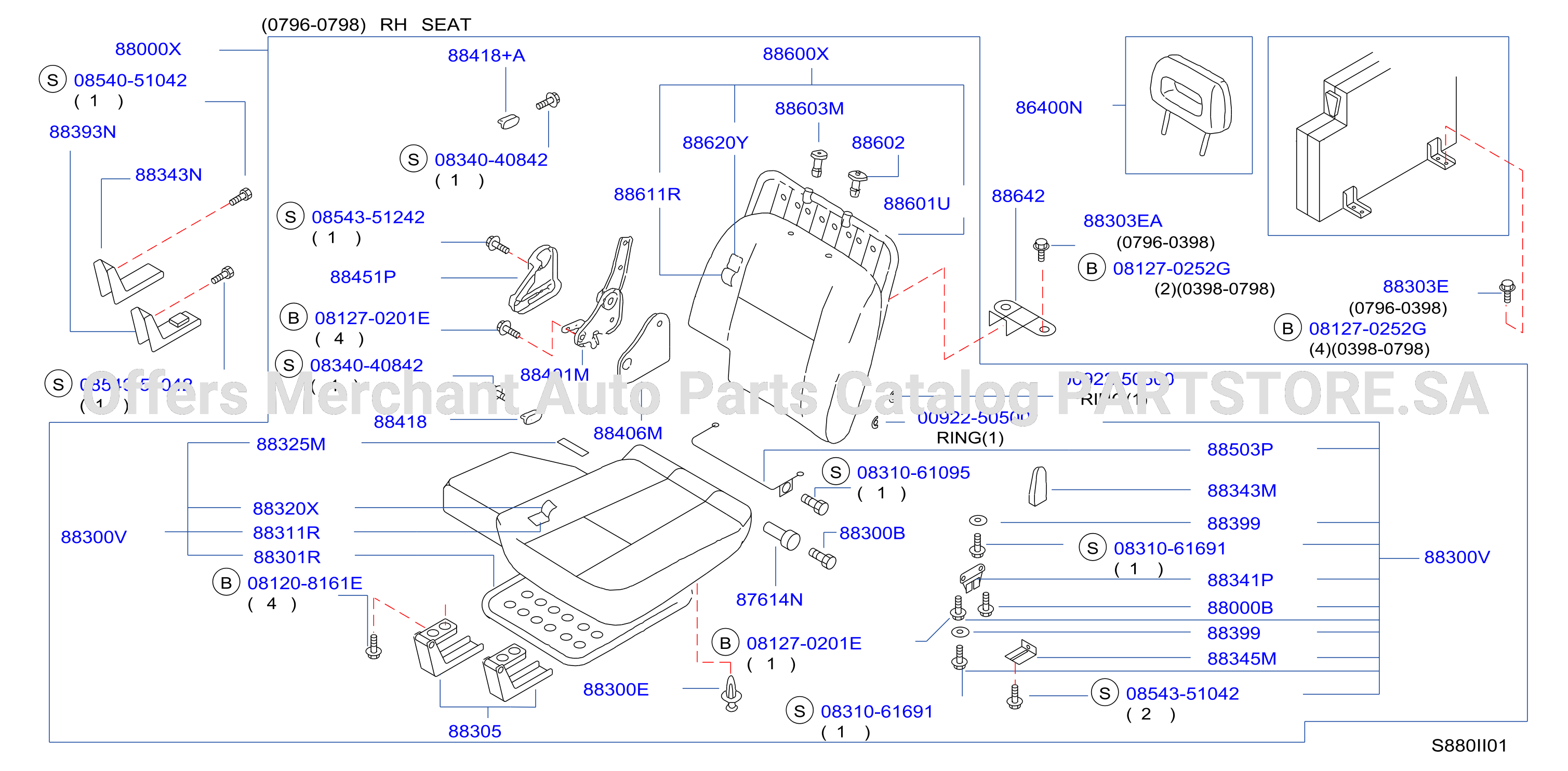 Rear Seat 0796 0798 Rh Seat