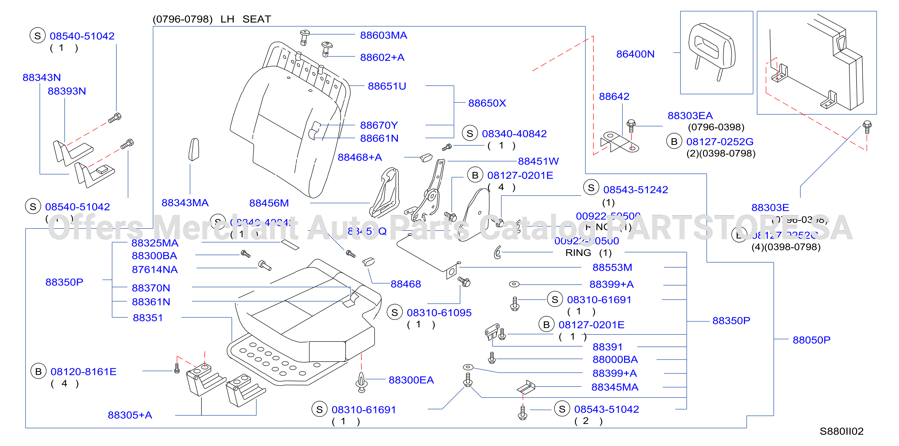 Rear Seat 0796 0798 Lh Seat