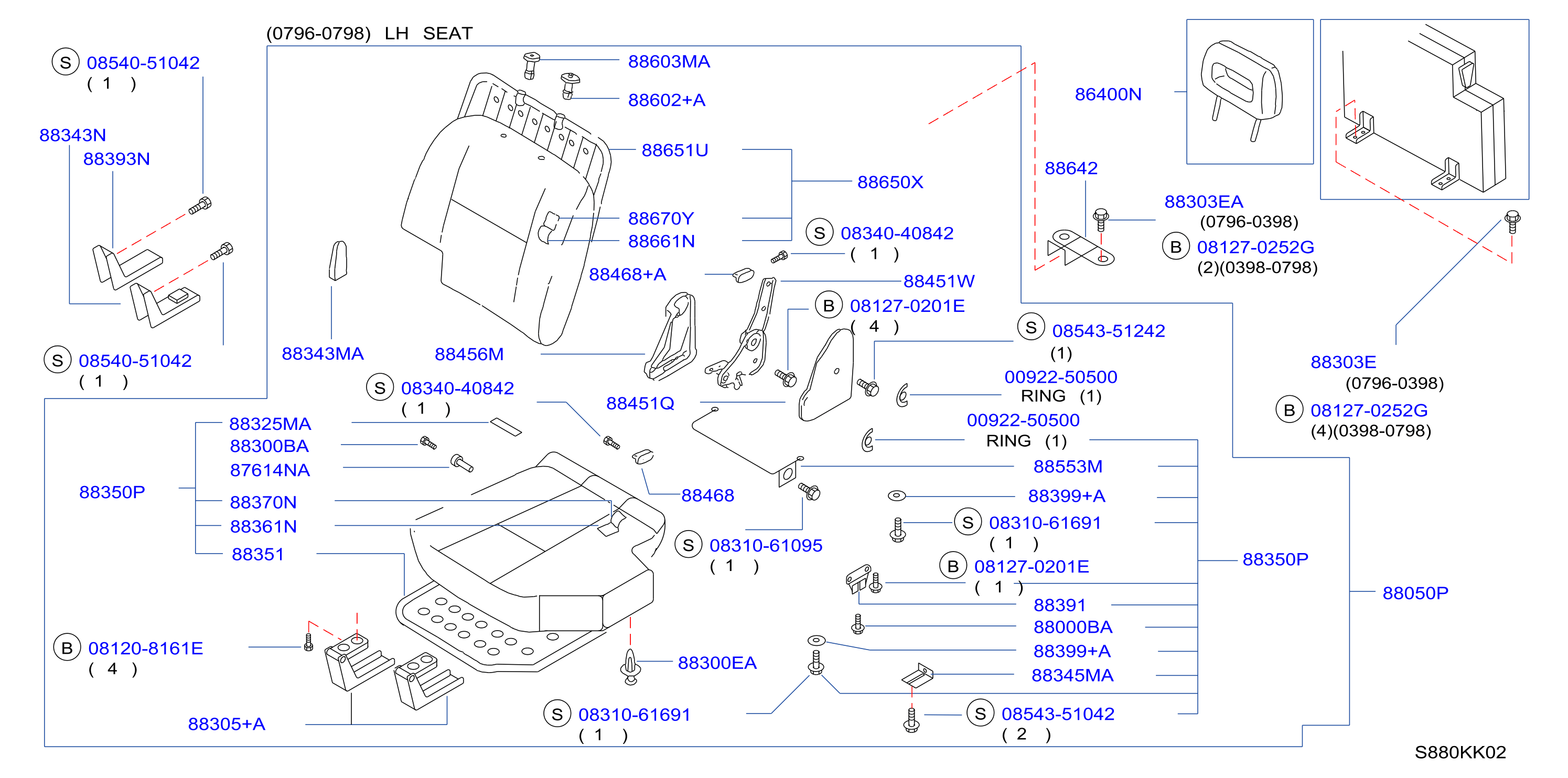 Rear Seat 0796 0798 Lh Seat