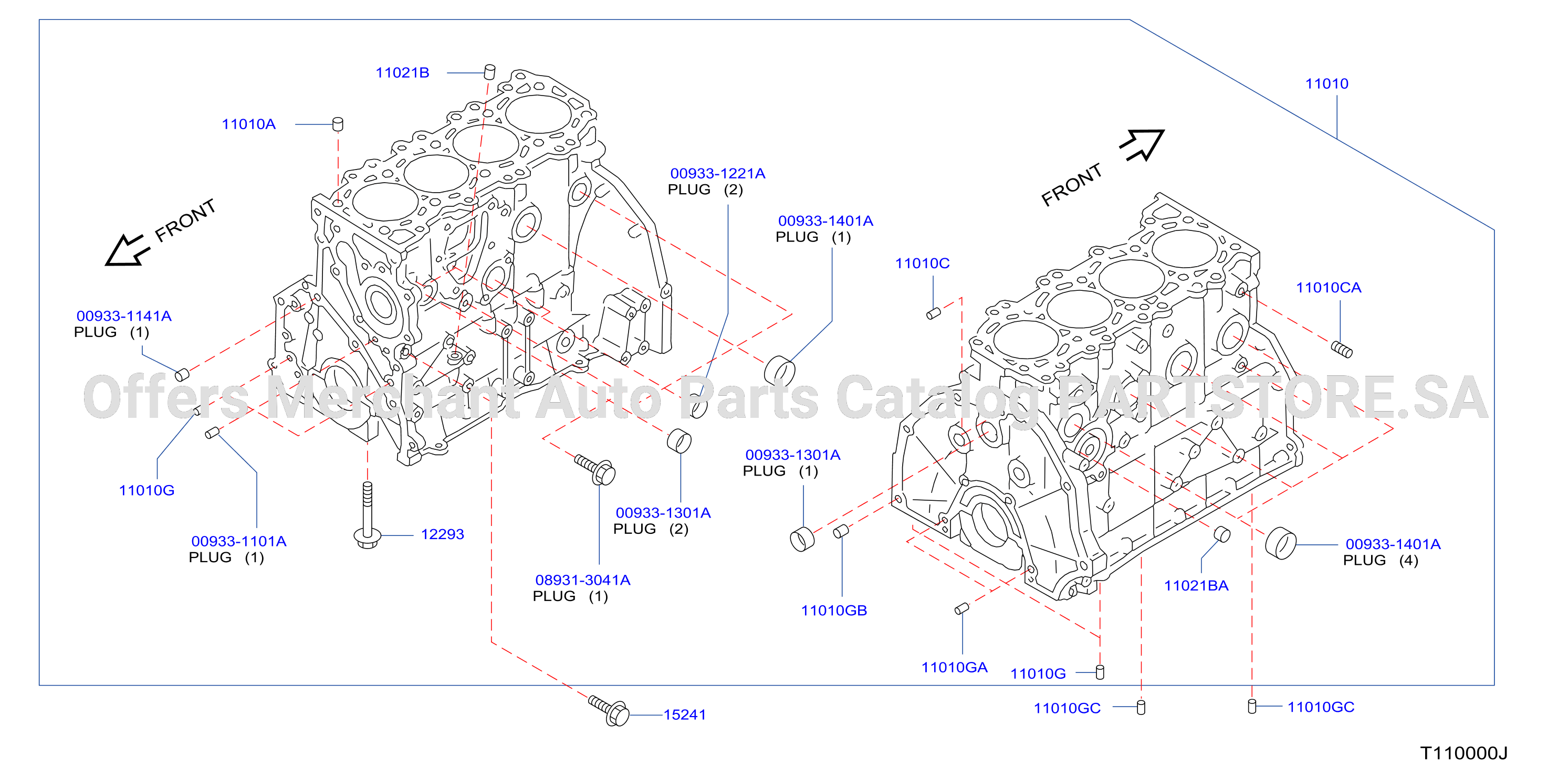 Cylinder Block Oil Pan Component Parts