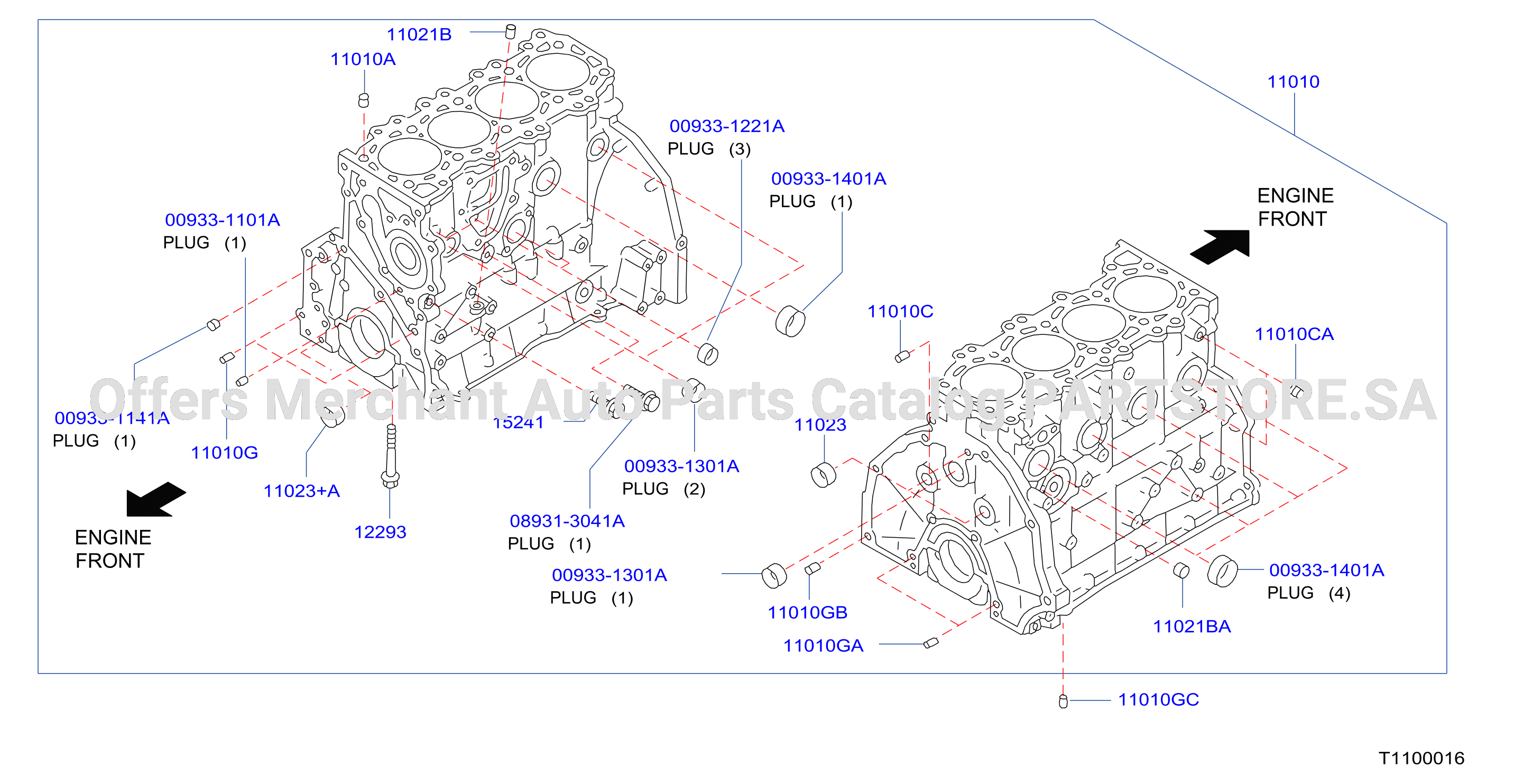 Cylinder Block Oil Pan Component Parts