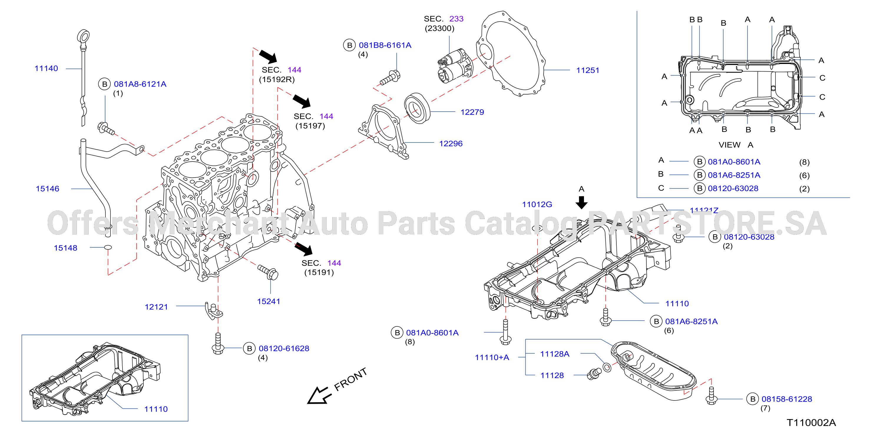 Cylinder Block Oil Pan Assembly 4W