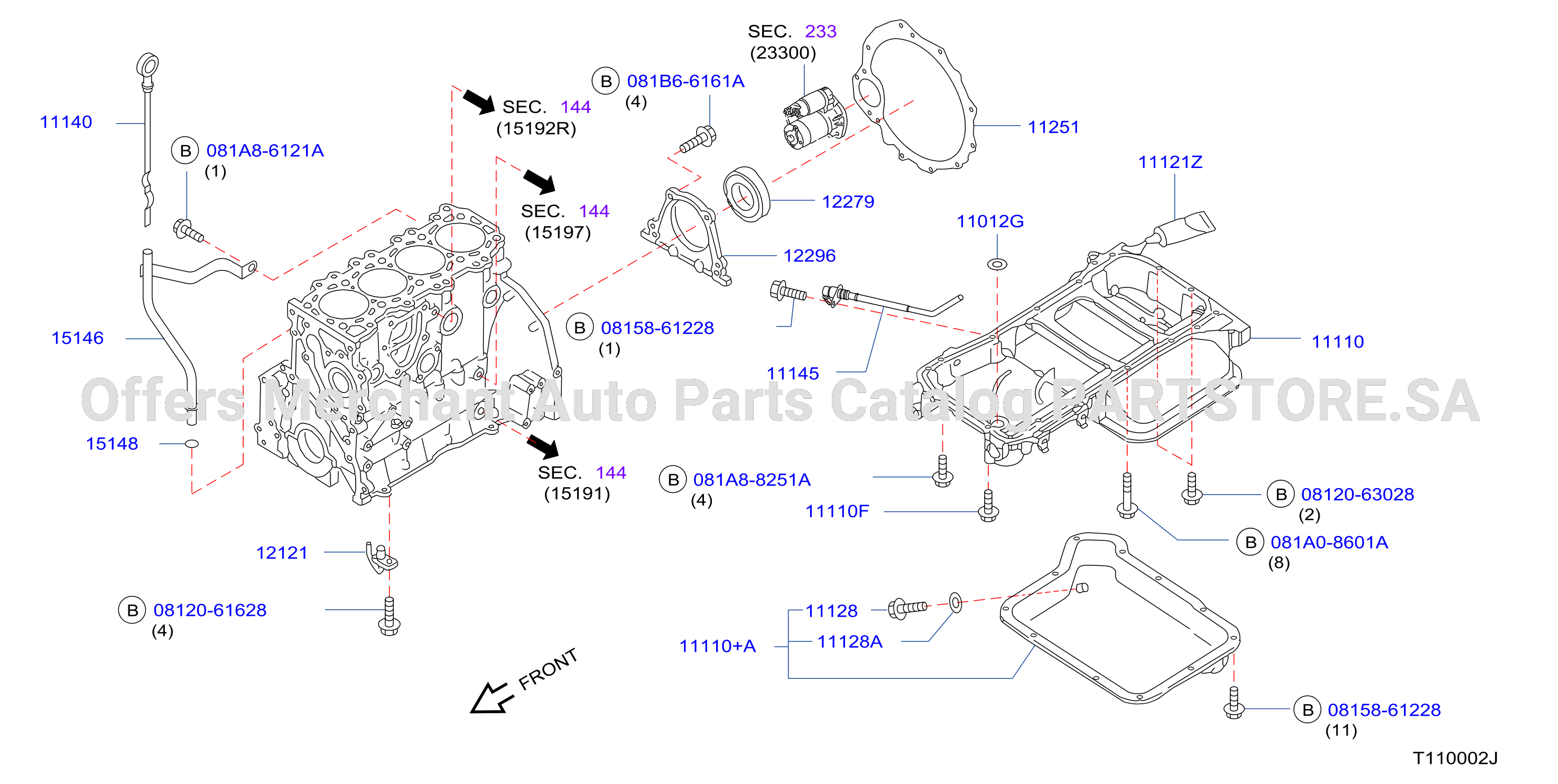 Cylinder Block Oil Pan Assembly 2Wd