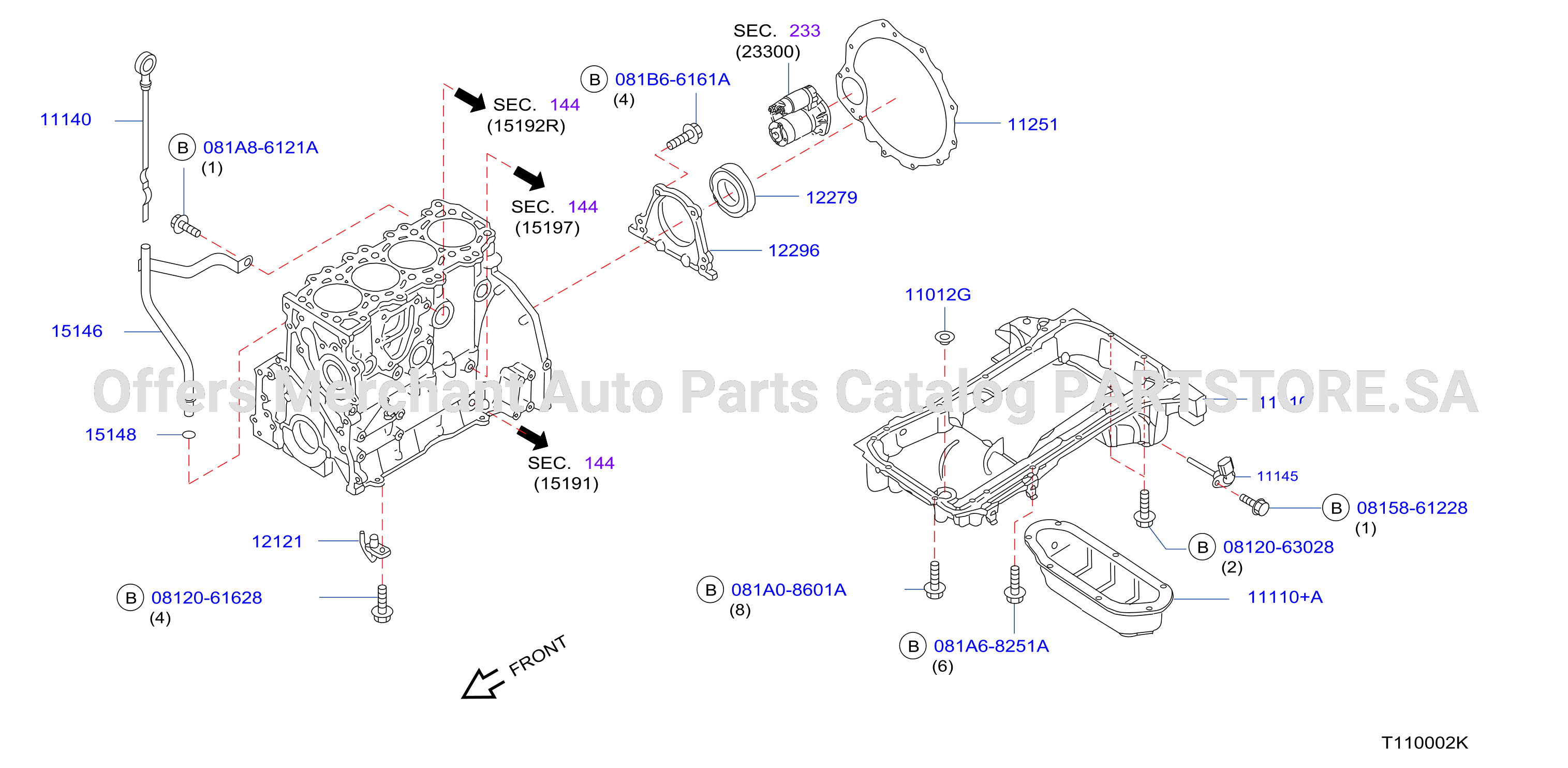 Cylinder Block Oil Pan Assembly 4Wd