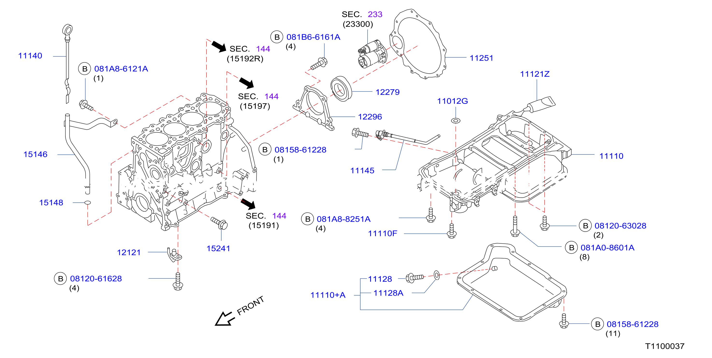 Cylinder Block Oil Pan Assembly 2Wd
