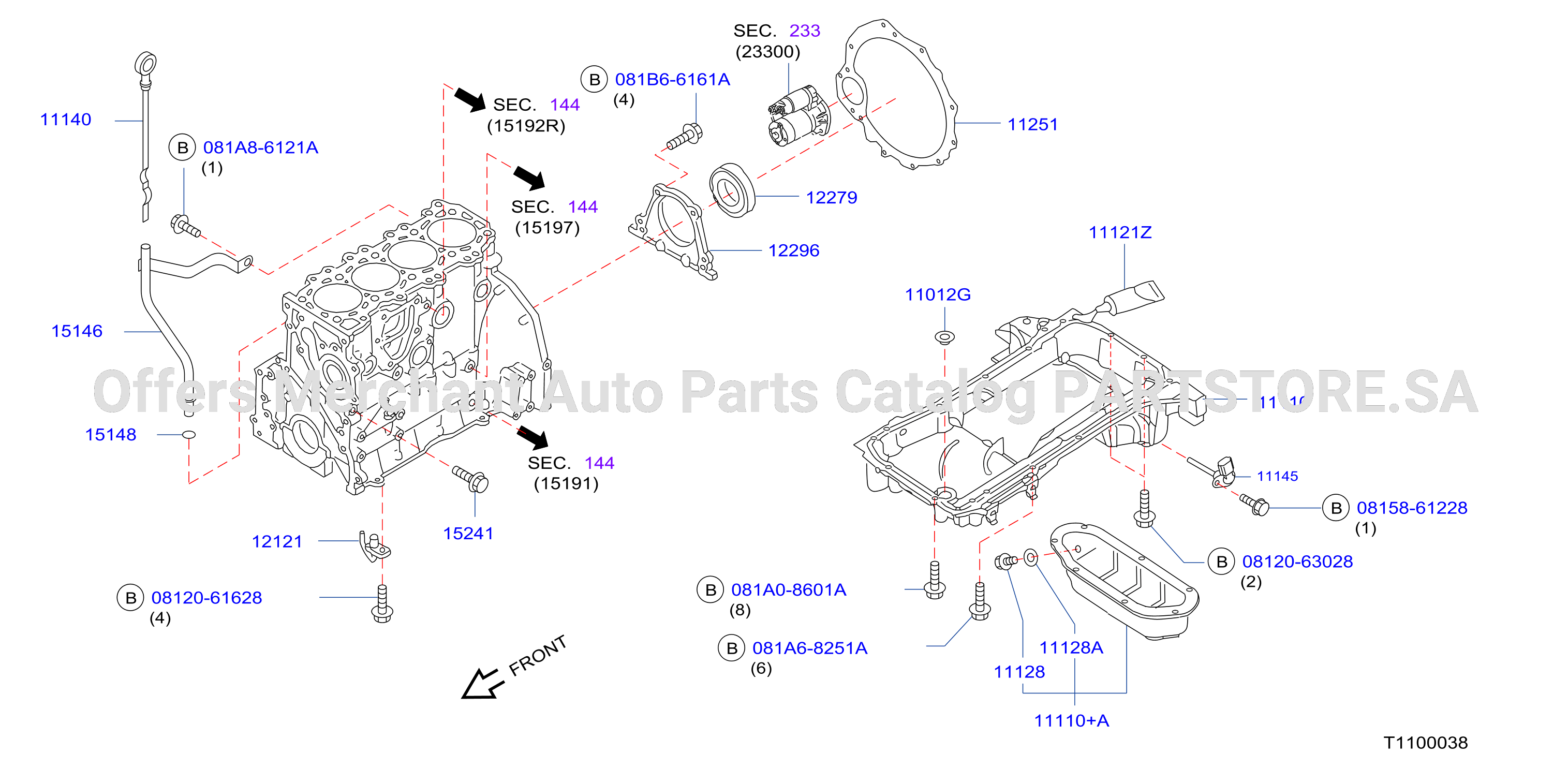 Cylinder Block Oil Pan Assembly 4Wd