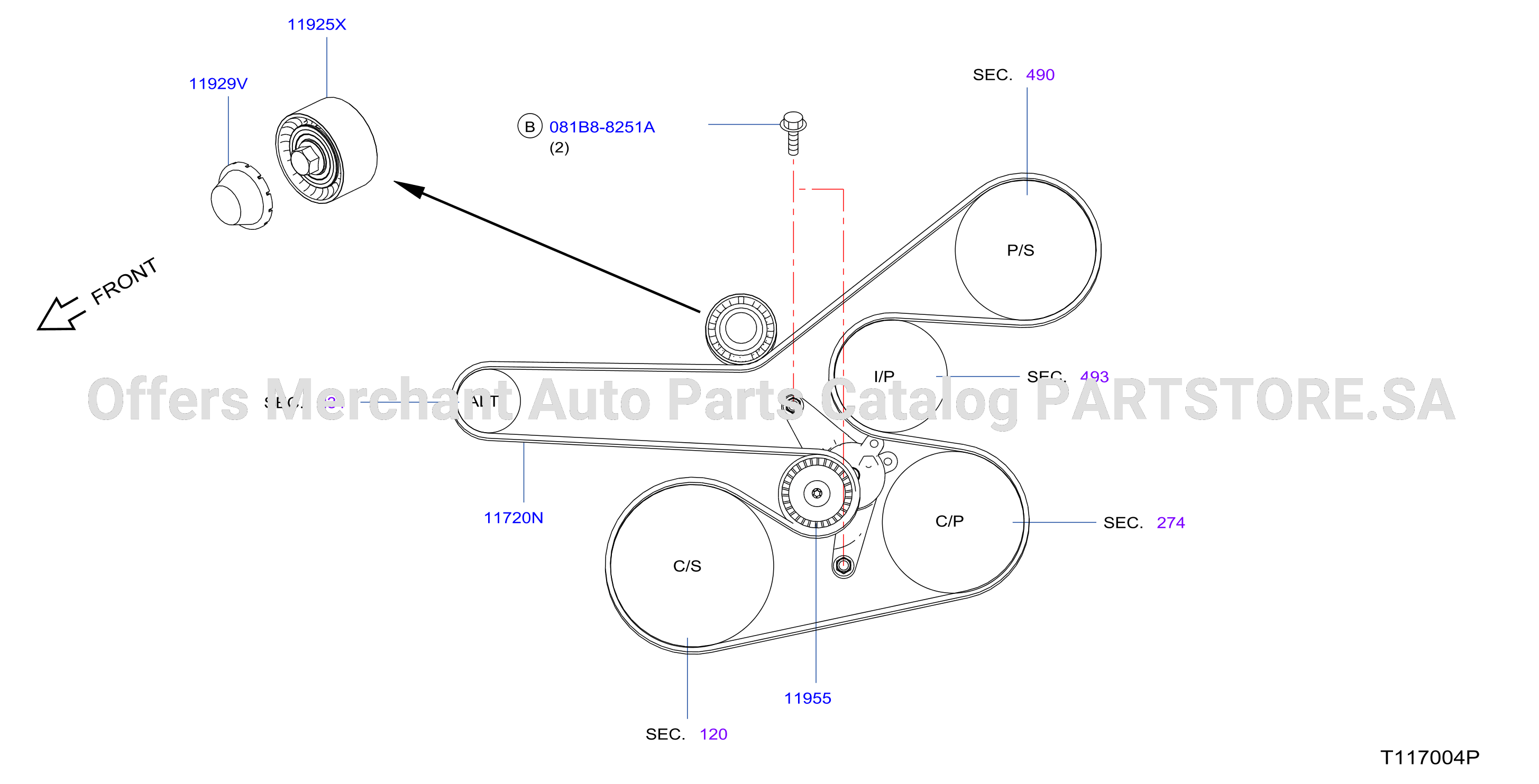 Fan Compressor Power Steering Belt