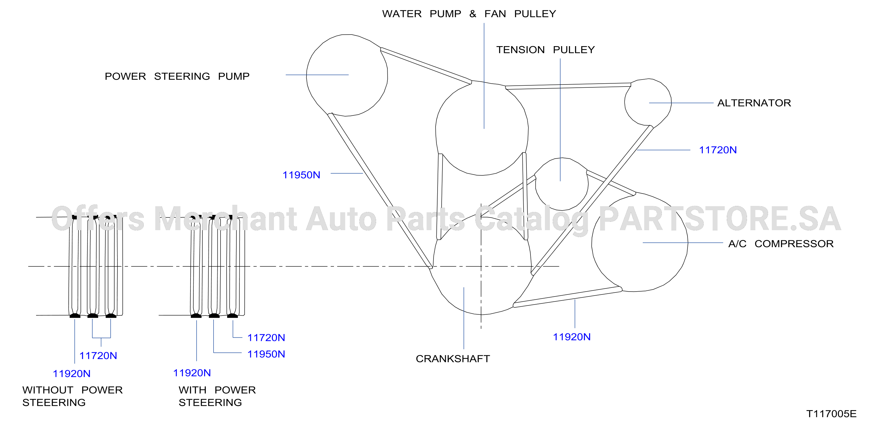 Fan Compressor Power Steering Belt