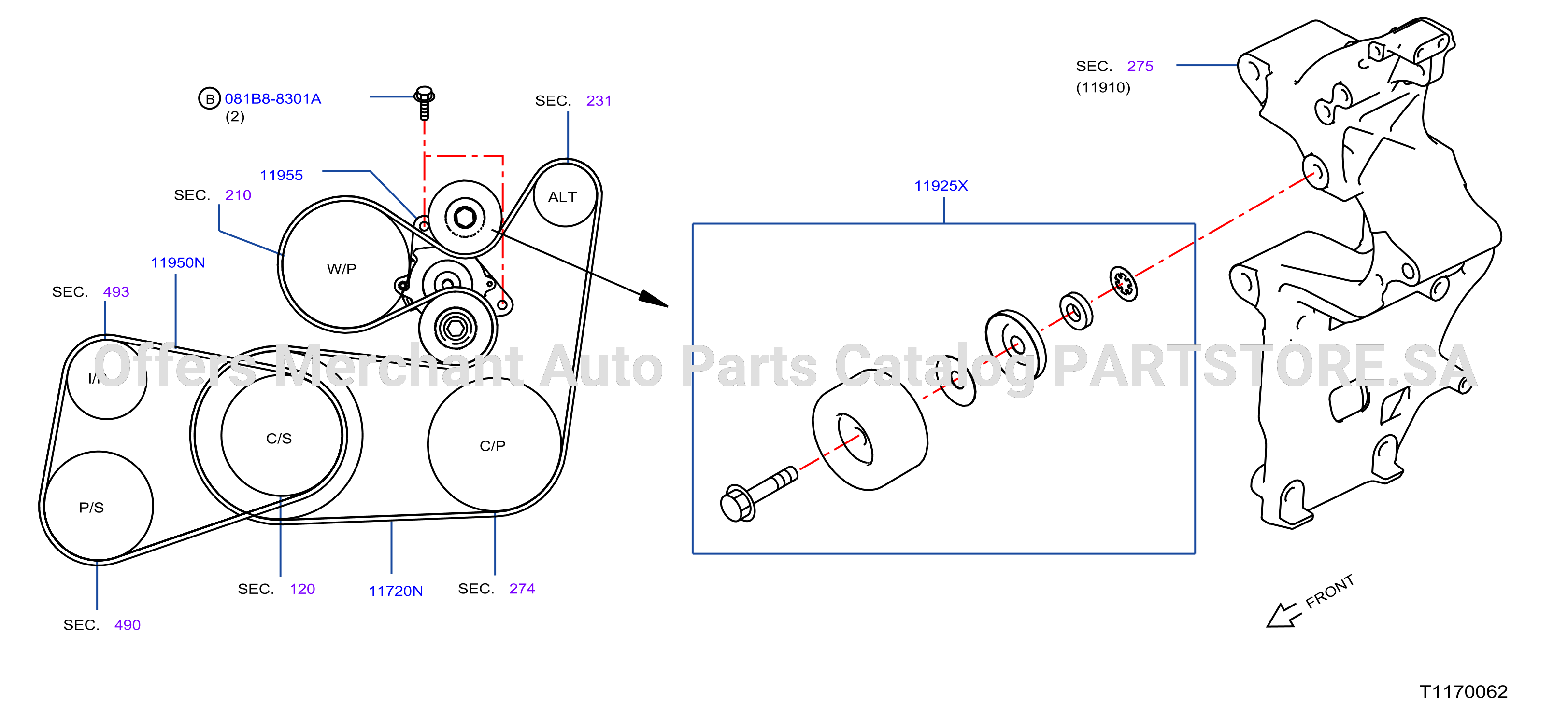 Fan Compressor Power Steering Belt