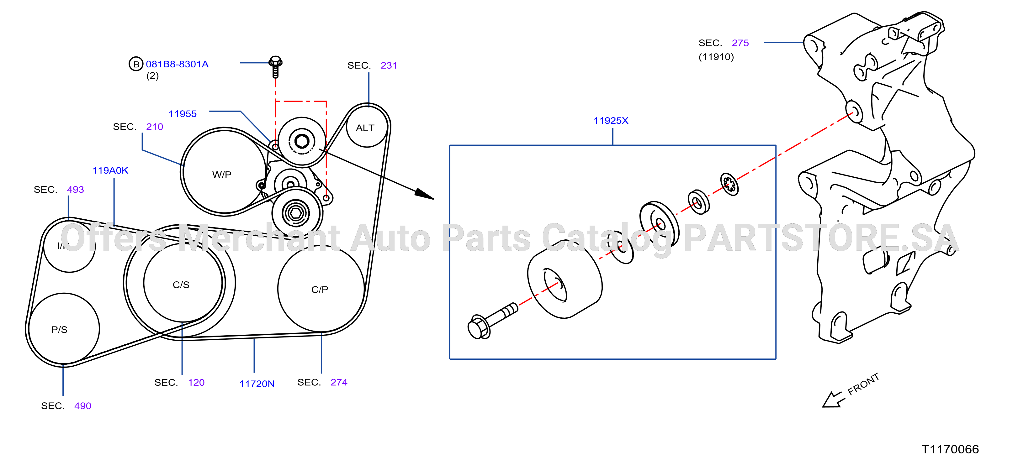 Fan Compressor Power Steering Belt