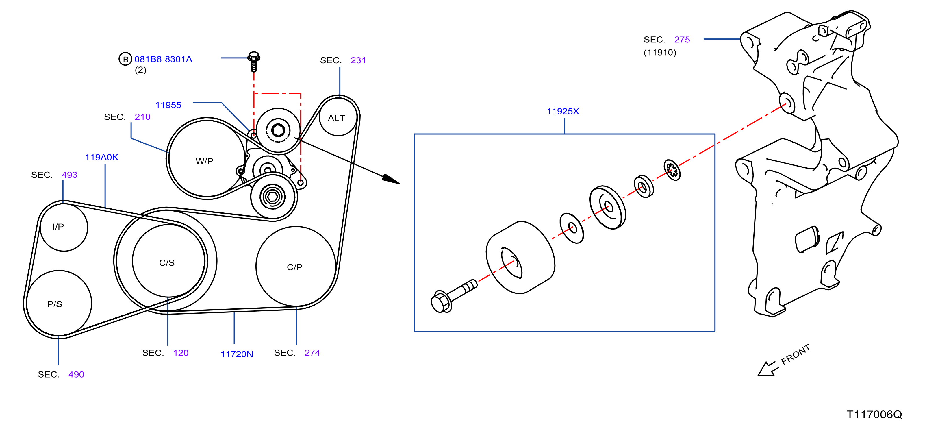 Fan Compressor Power Steering Belt