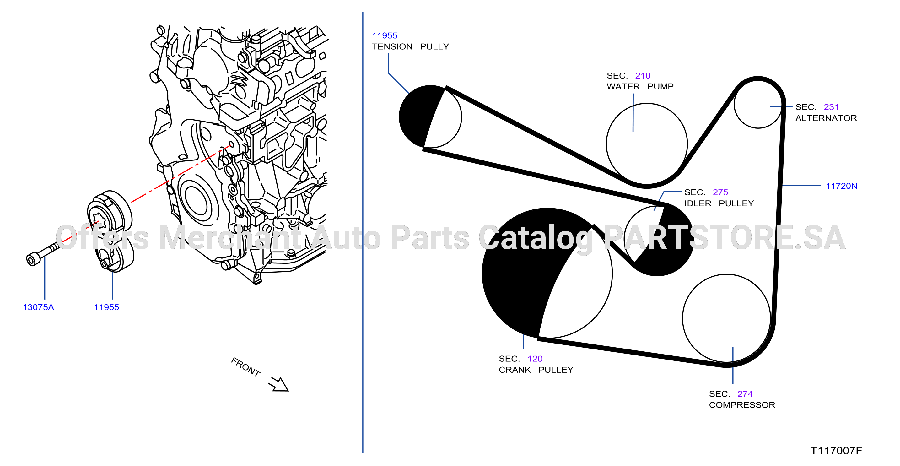 Fan Compressor Power Steering Belt