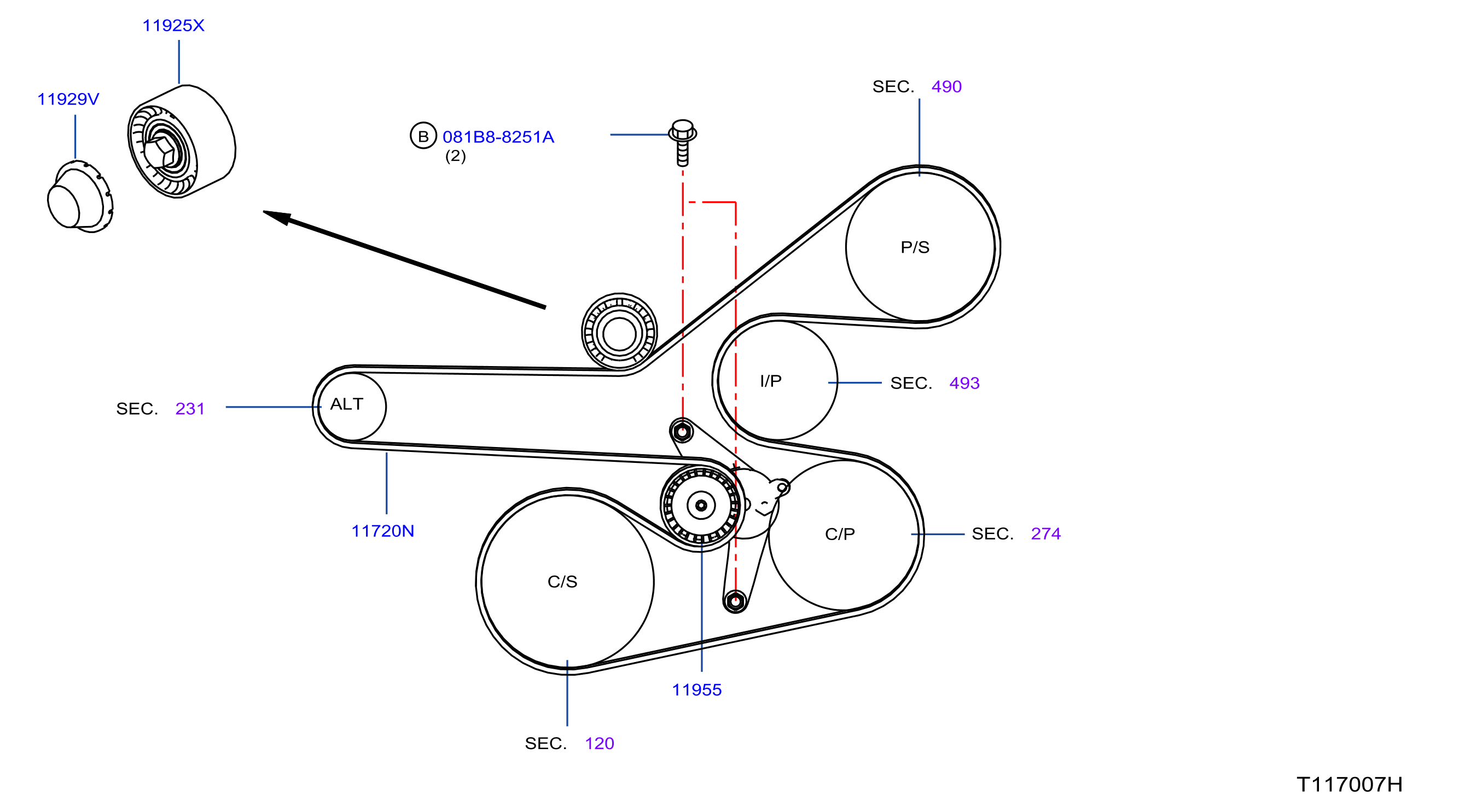 Fan Compressor Power Steering Belt