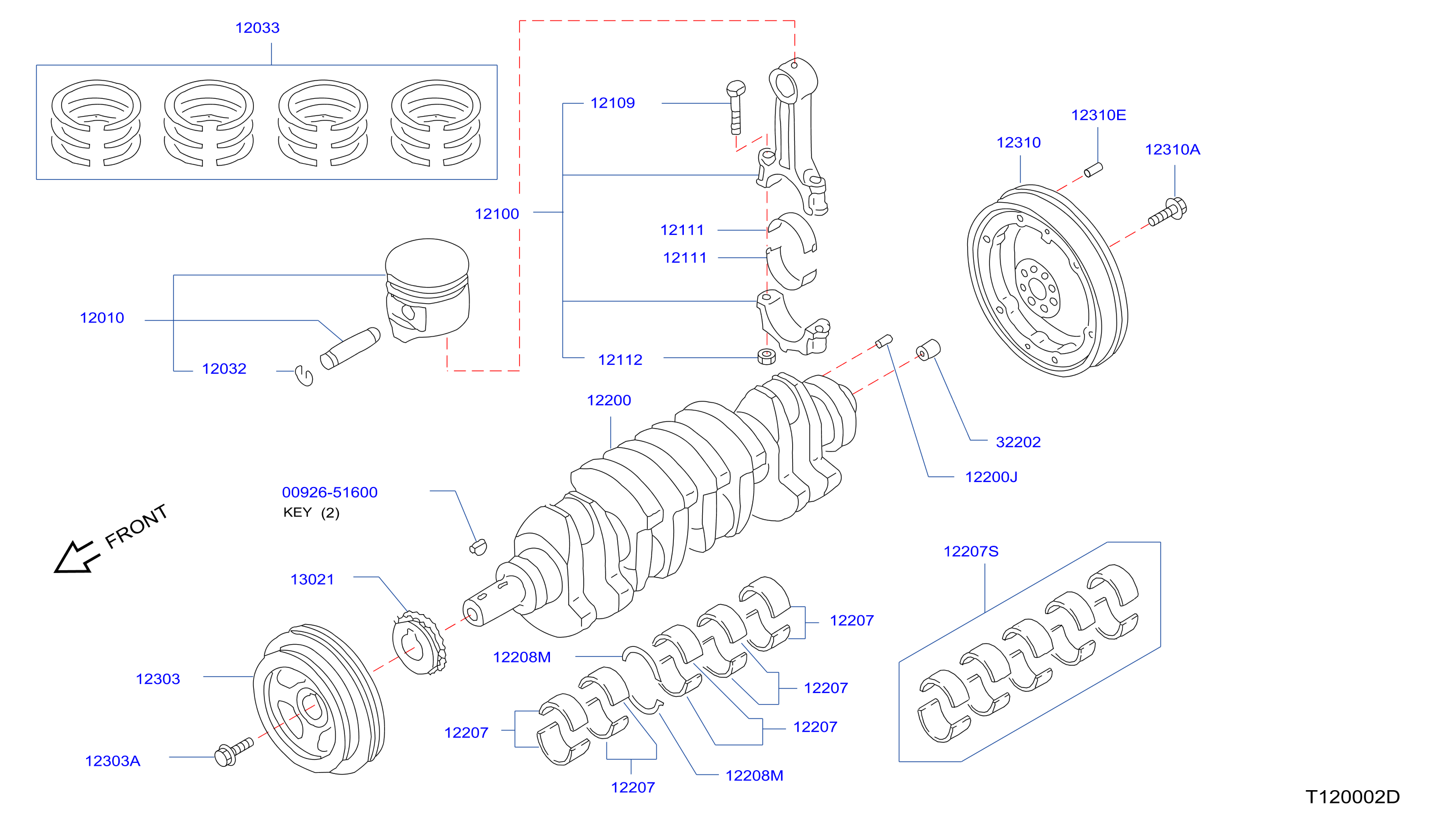 Piston Crankshaft Flywheel Illustration