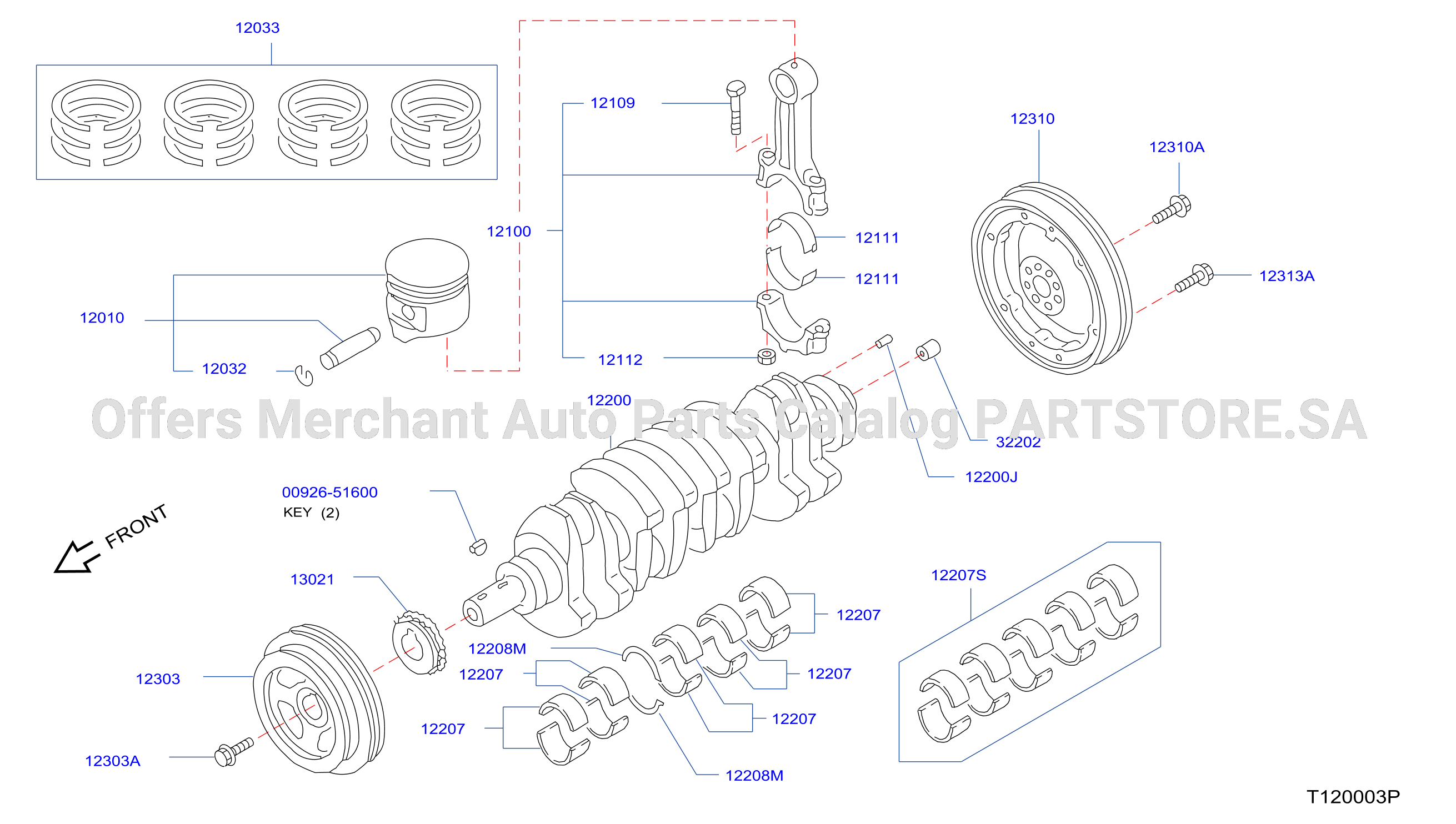 Piston Crankshaft Flywheel Illustration