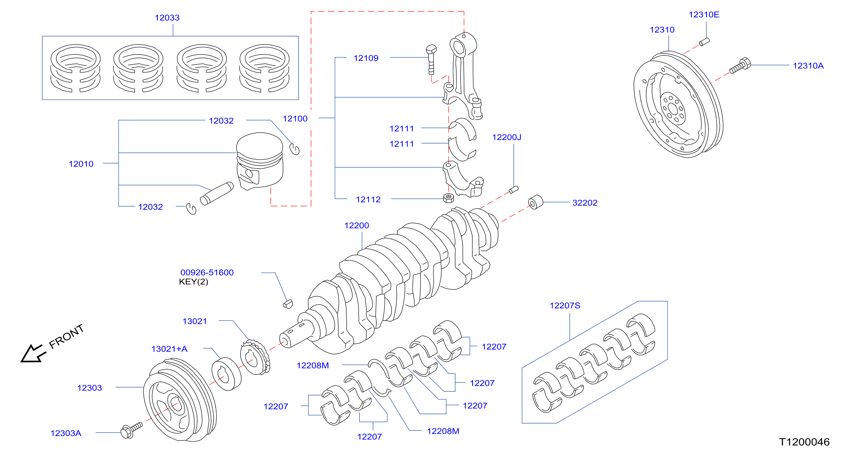 Piston Crankshaft Flywheel Illustration