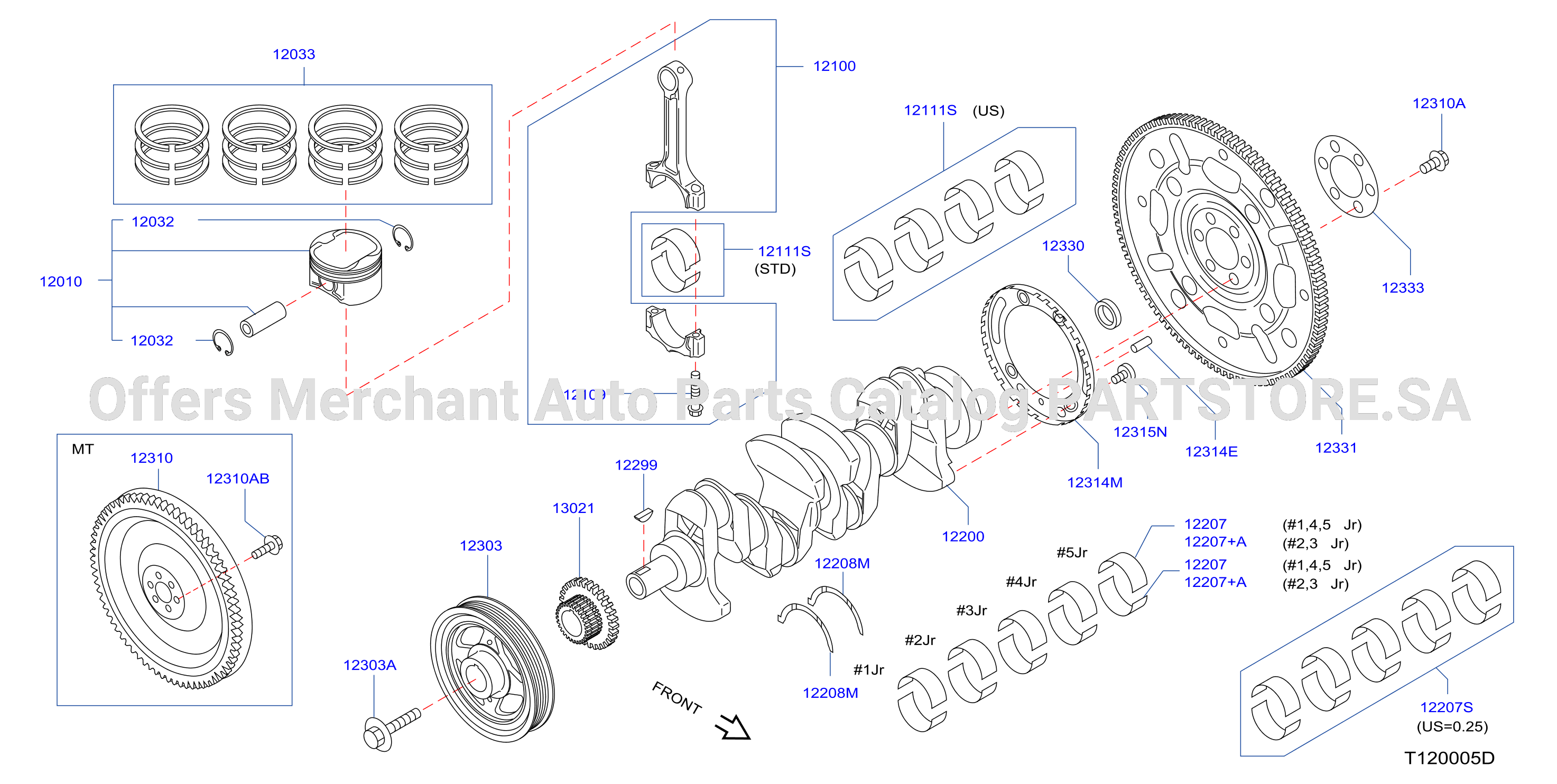 Piston Crankshaft Flywheel Illustration