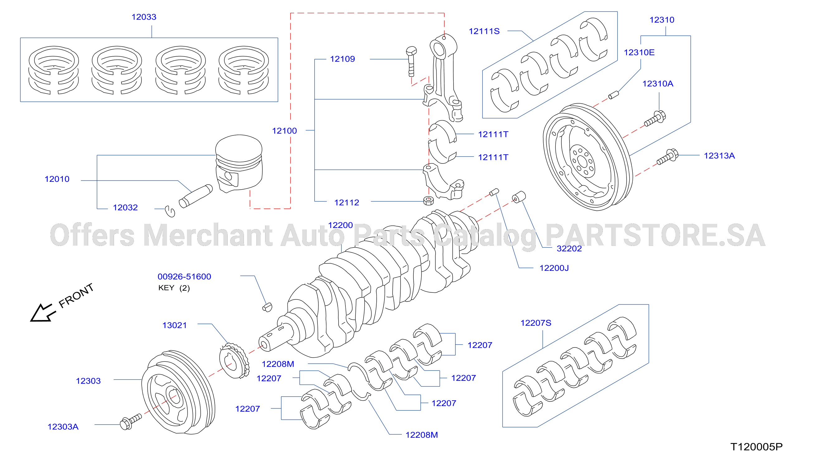 Piston Crankshaft Flywheel Illustration