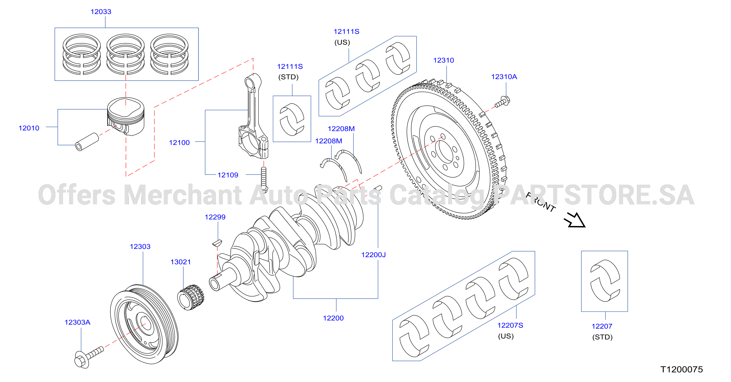 Piston Crankshaft Flywheel Illustration