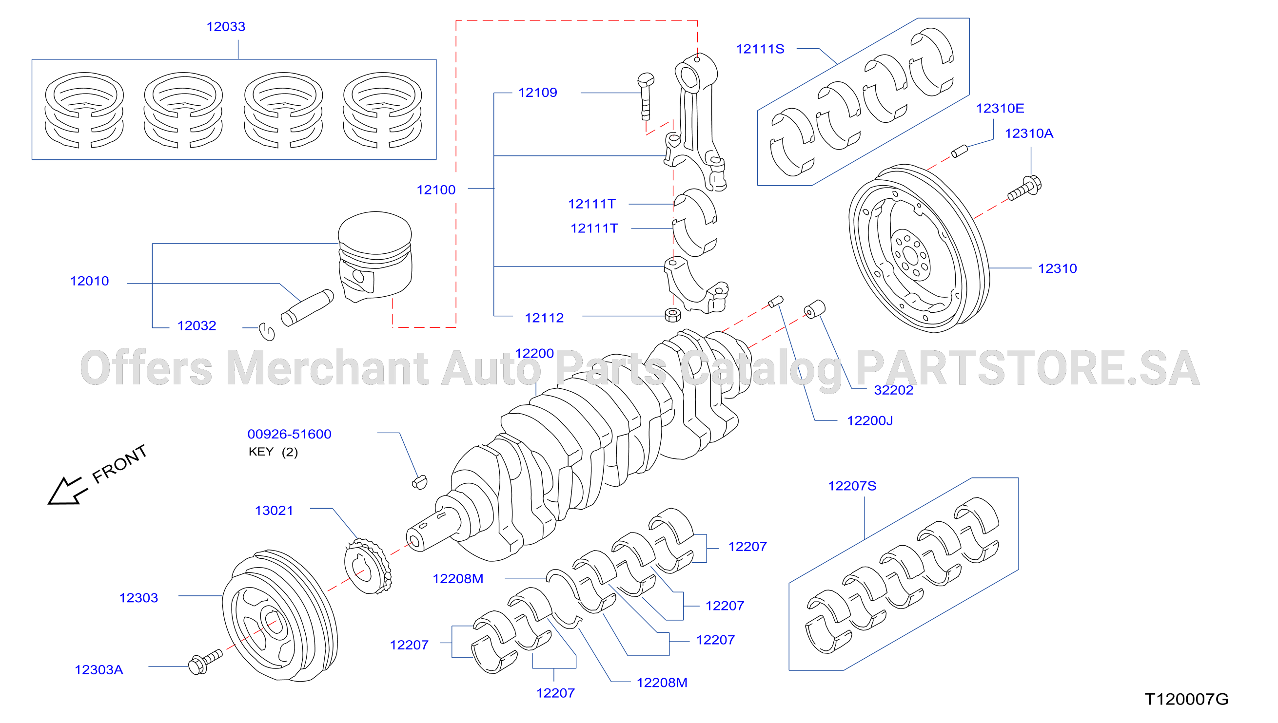 Piston Crankshaft Flywheel Illustration