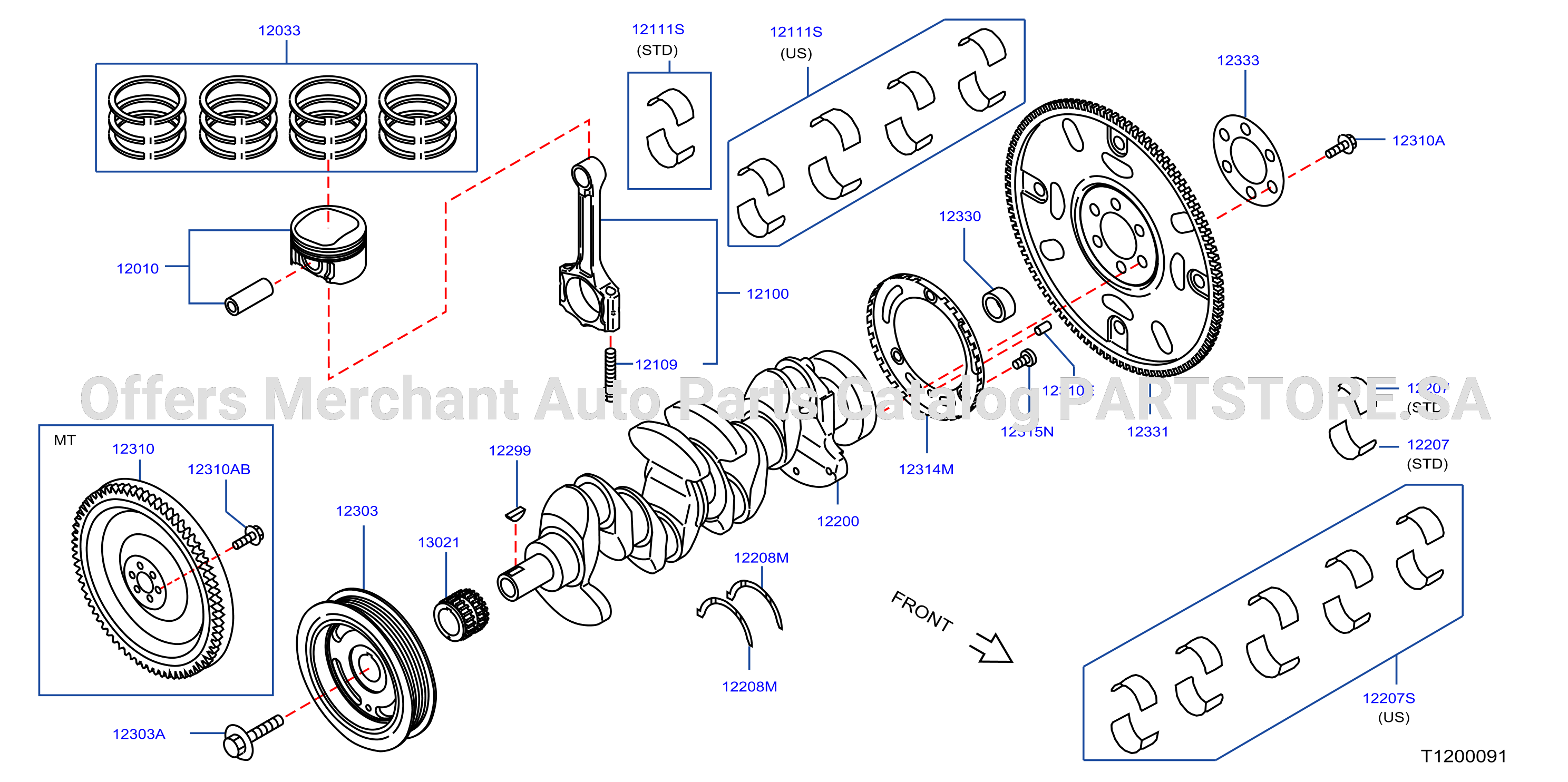 Piston Crankshaft Flywheel Illustration Brazil