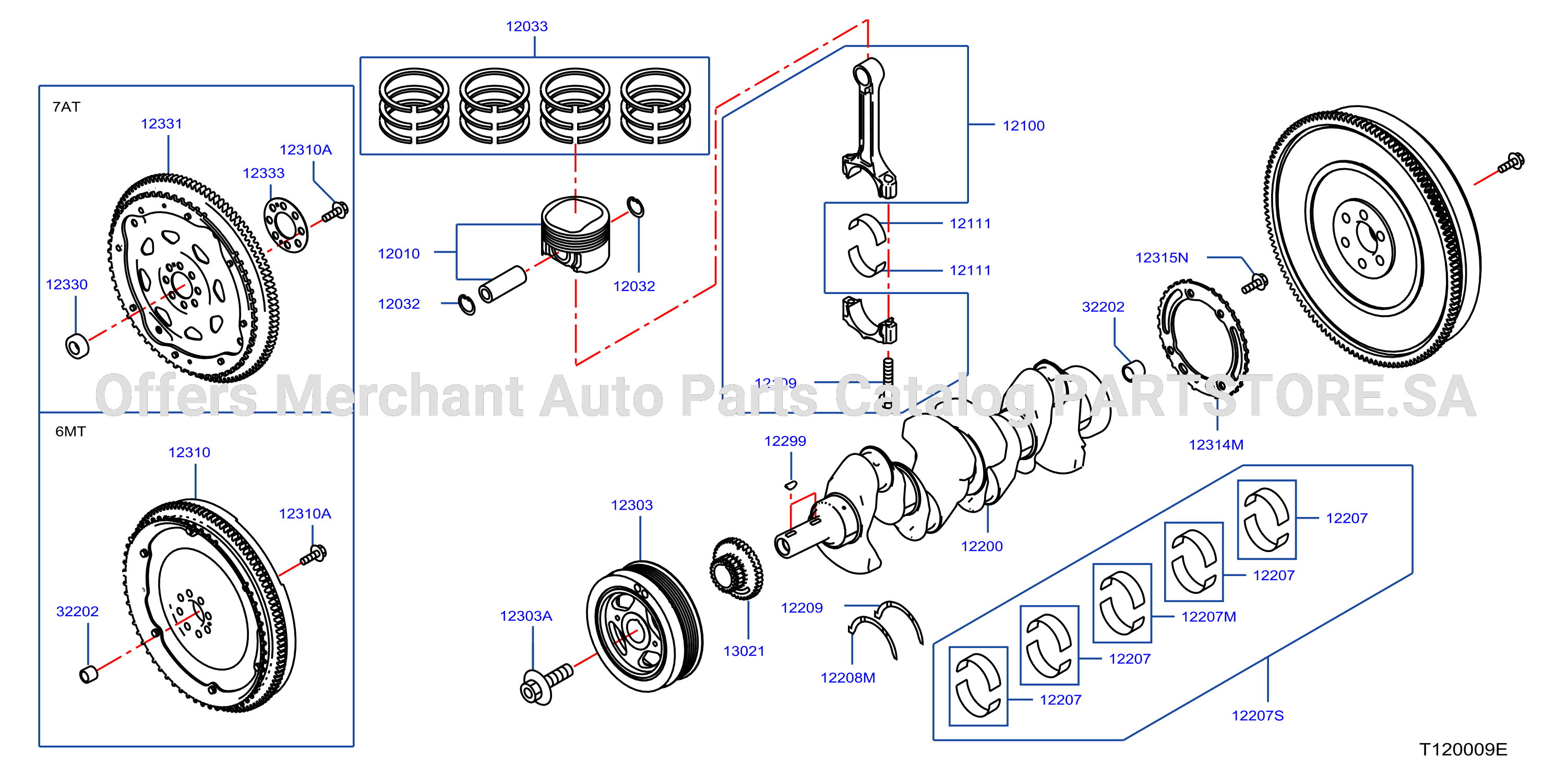 Piston Crankshaft Flywheel Illustration