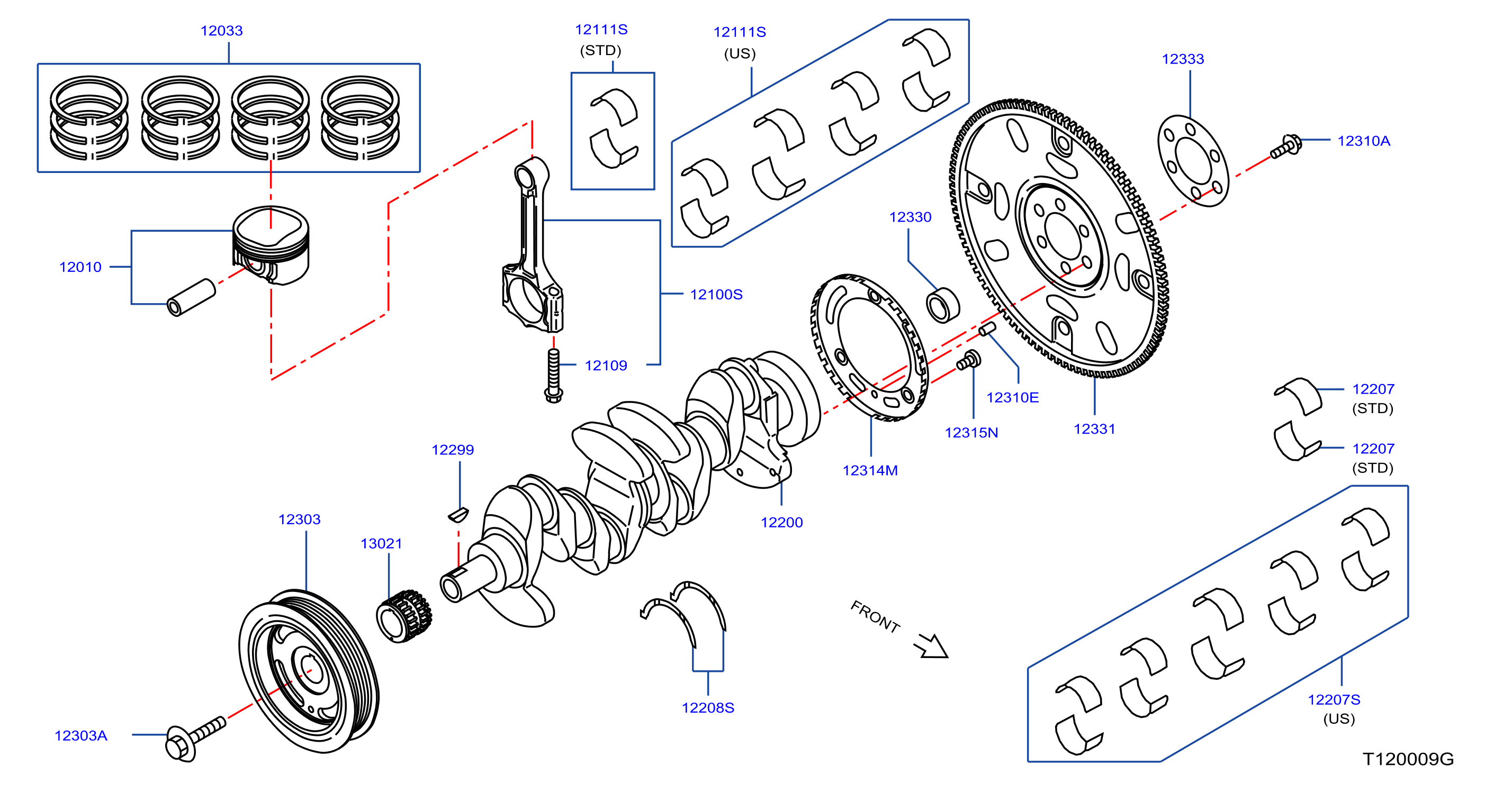 Piston Crankshaft Flywheel Illustration