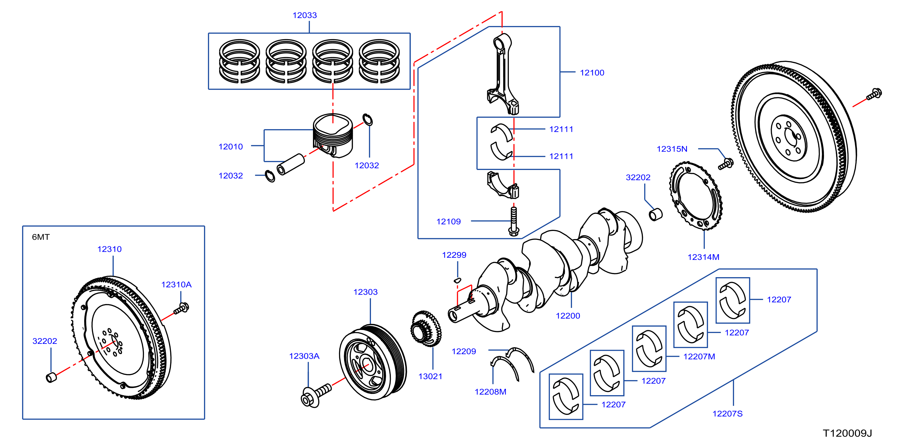 Piston Crankshaft Flywheel Illustration