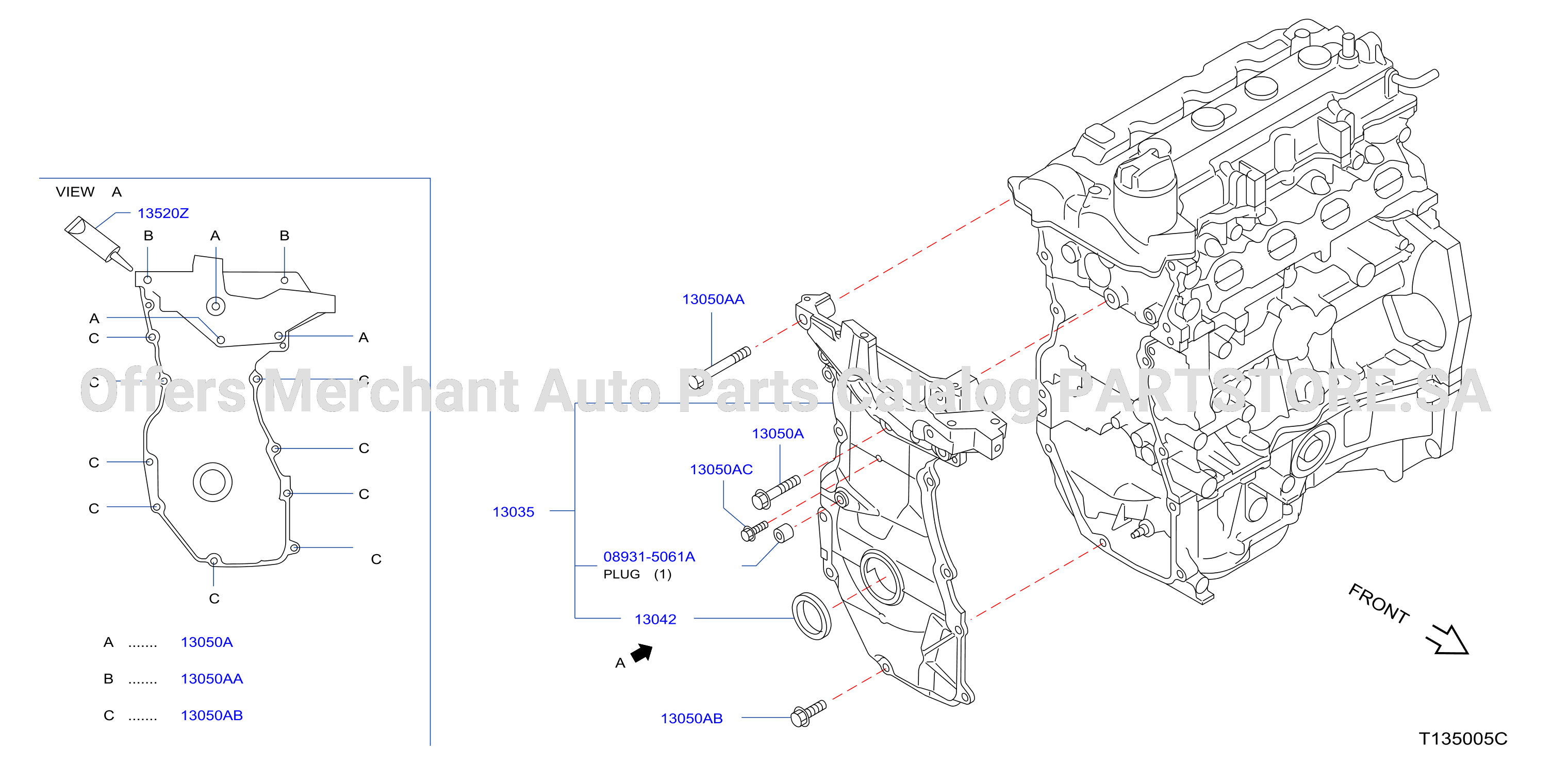 Front Cover Vacuum Pump Fitting Latin America