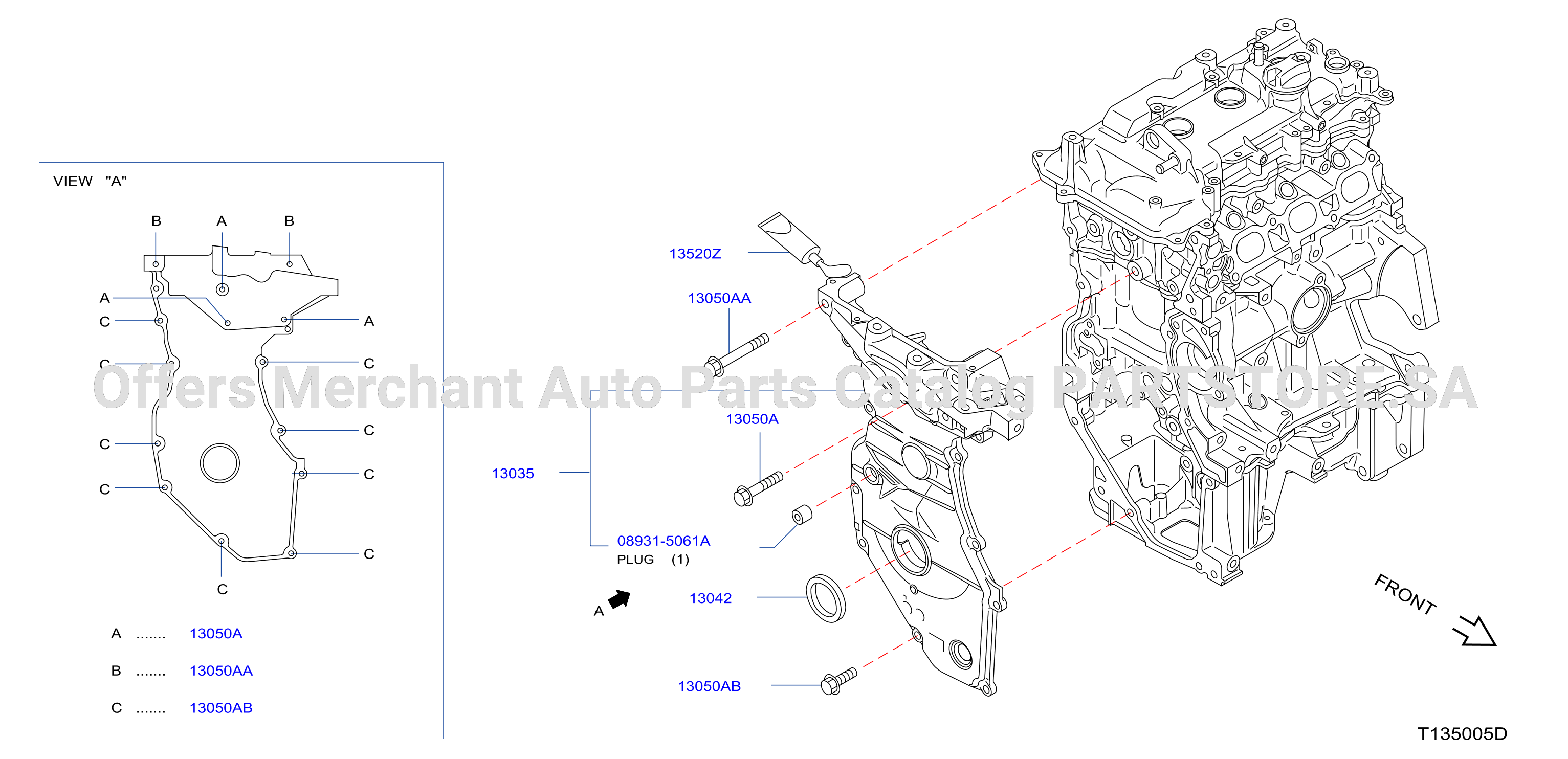 Front Cover Vacuum Pump Fitting Front Cover