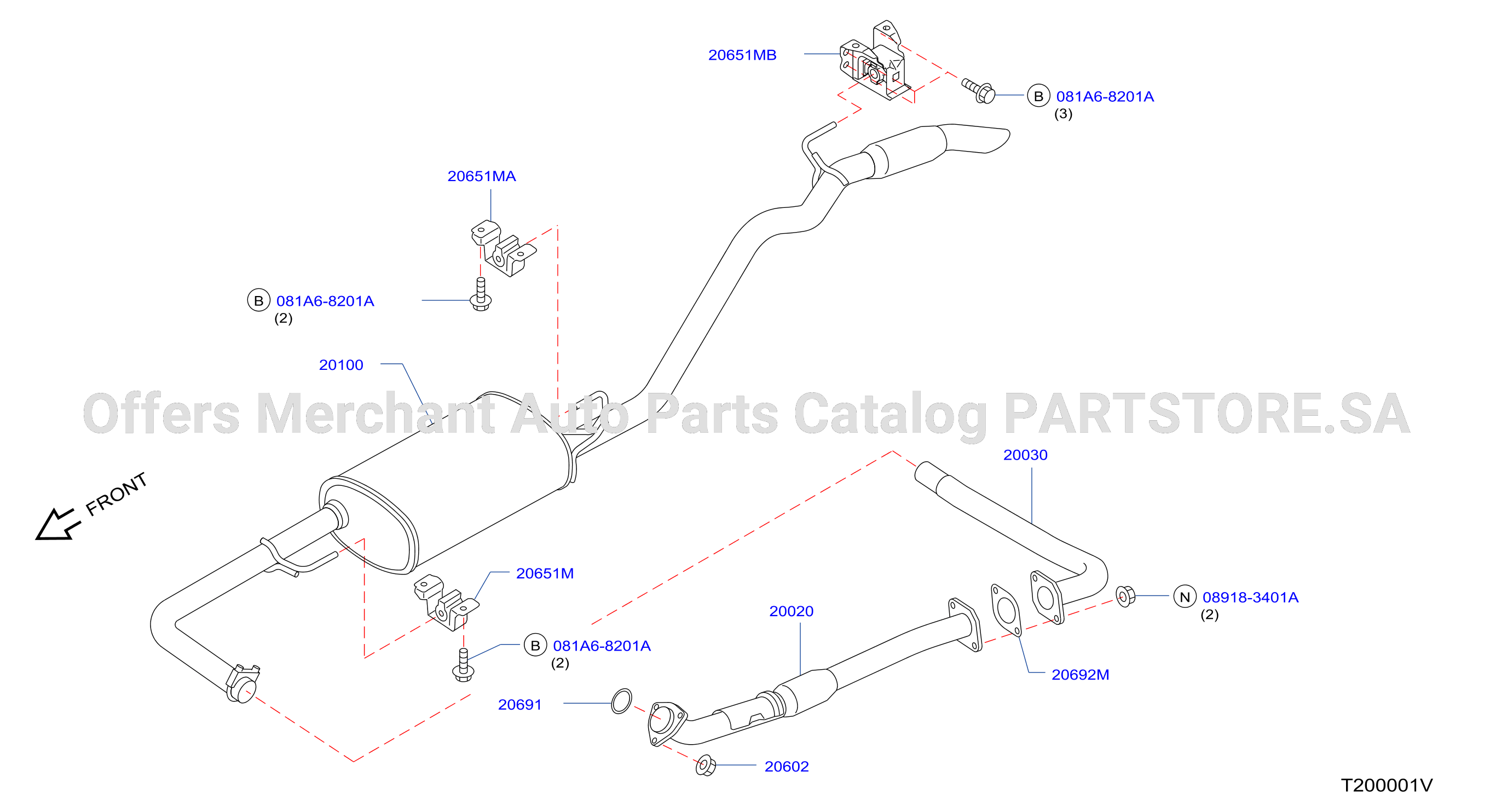 Exhaust Tube Muffler Yd25Ddti