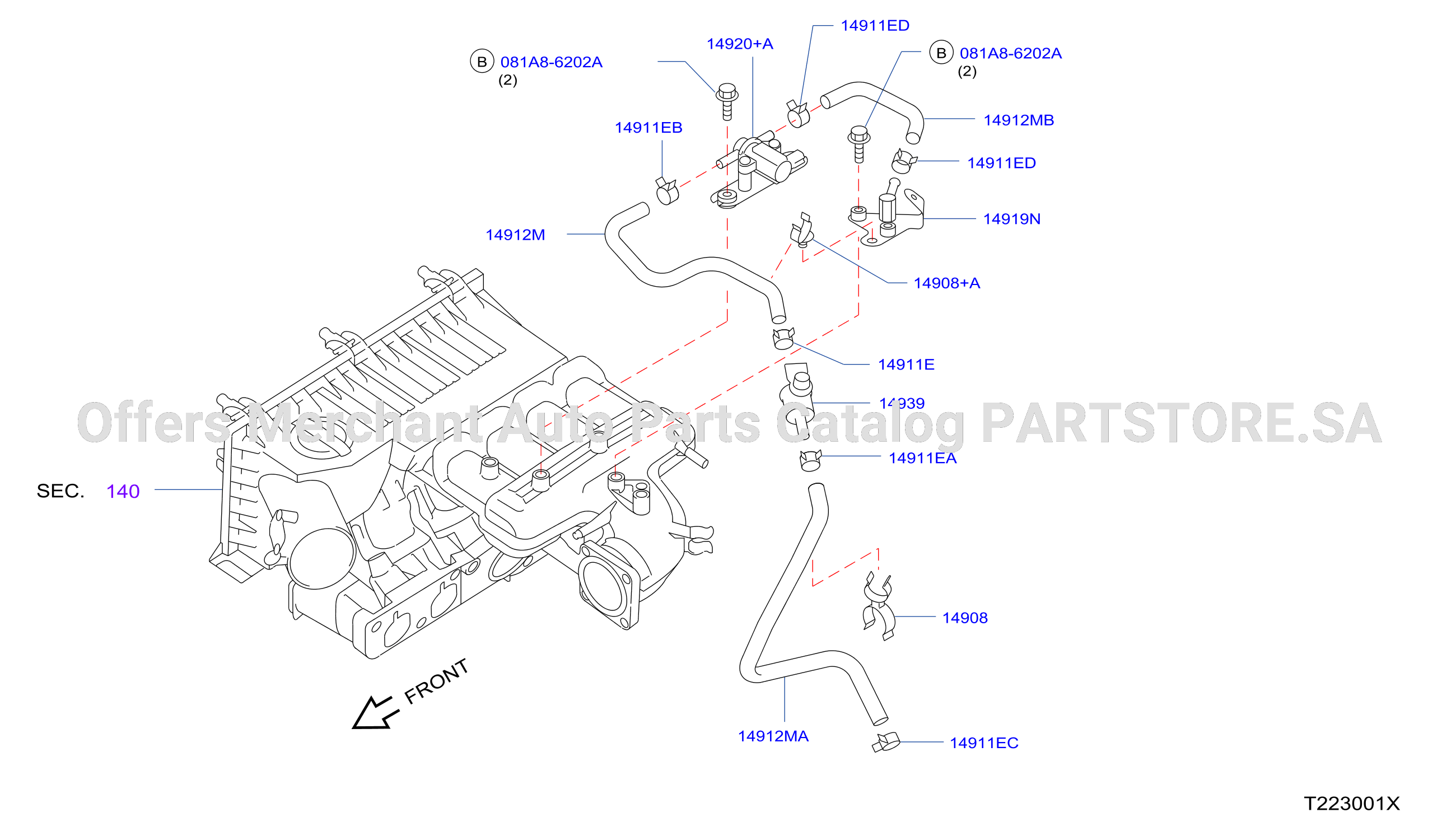 Engine Control Vacuum Piping Evap Pipng