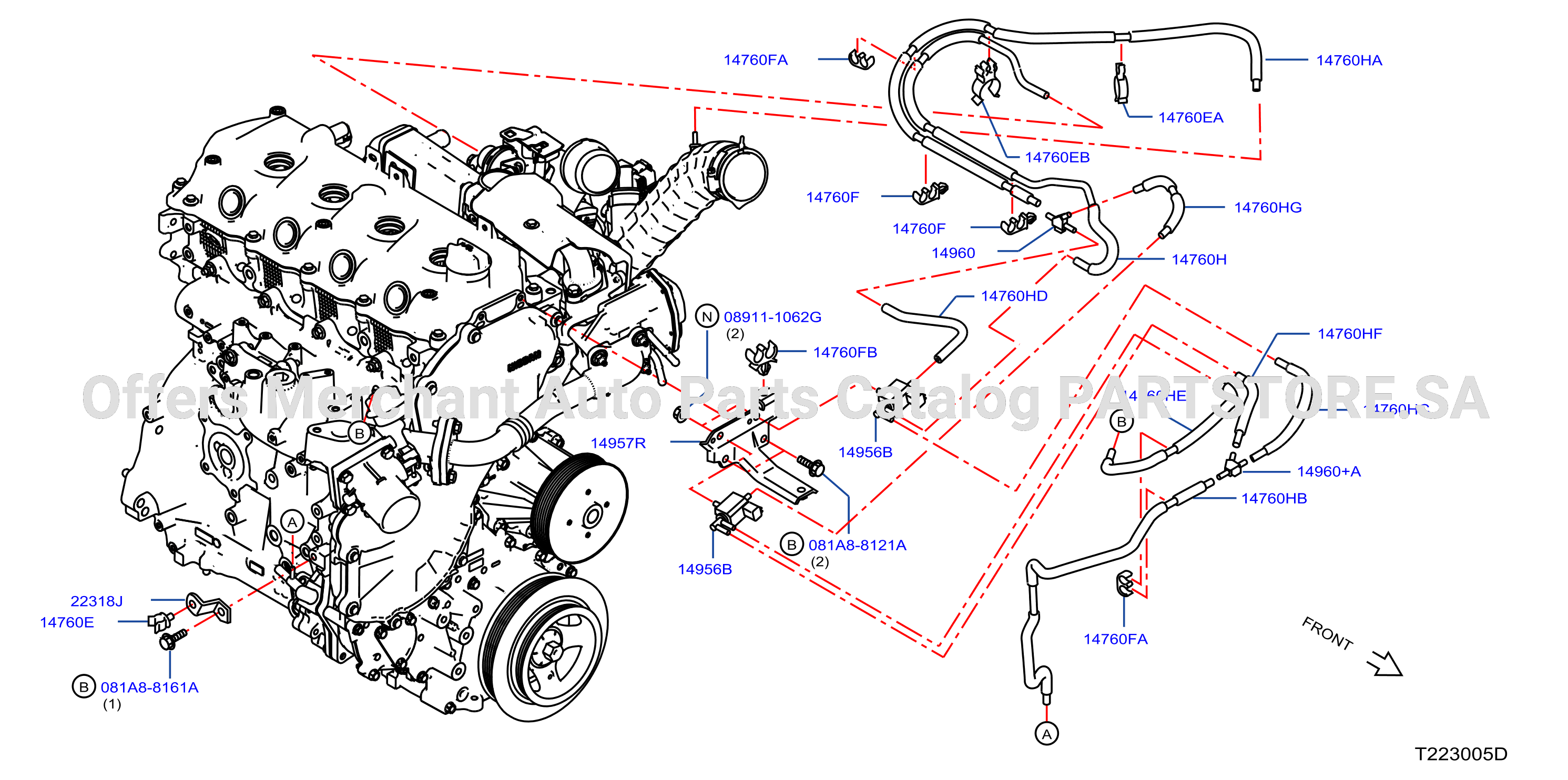 Engine Control Vacuum Piping With Egr Cooler